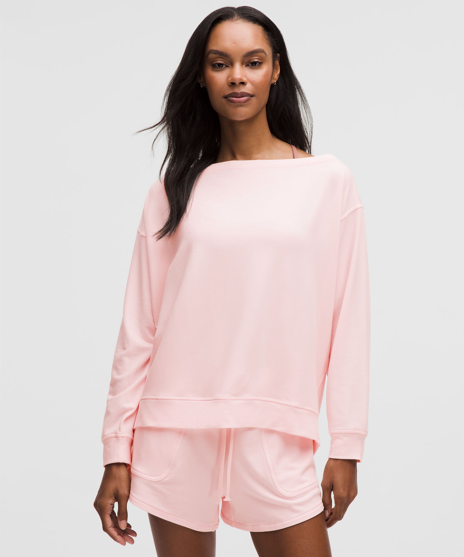 lululemon – Women’s BeCalm Oversized Boatneck Long-Sleeve Shirt – Color Pink – Size Large