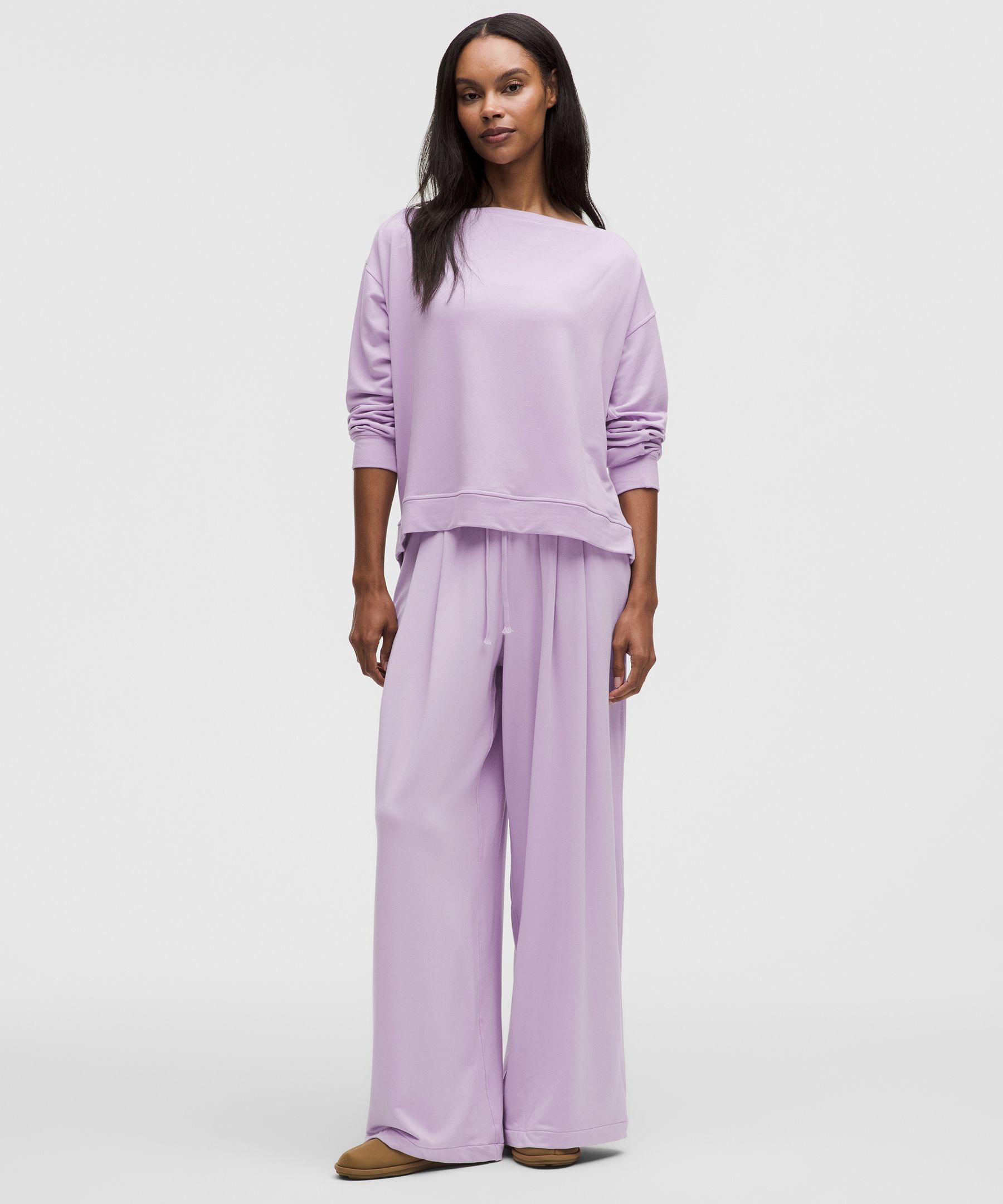 BeCalm Oversized Boatneck Long-Sleeve Shirt