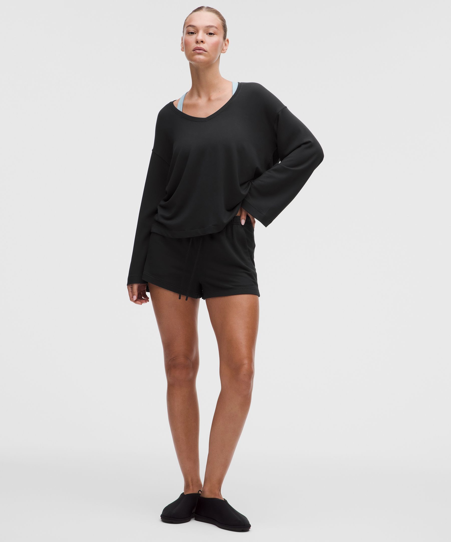 BeCalm V-Neck Bell Sleeve Shirt