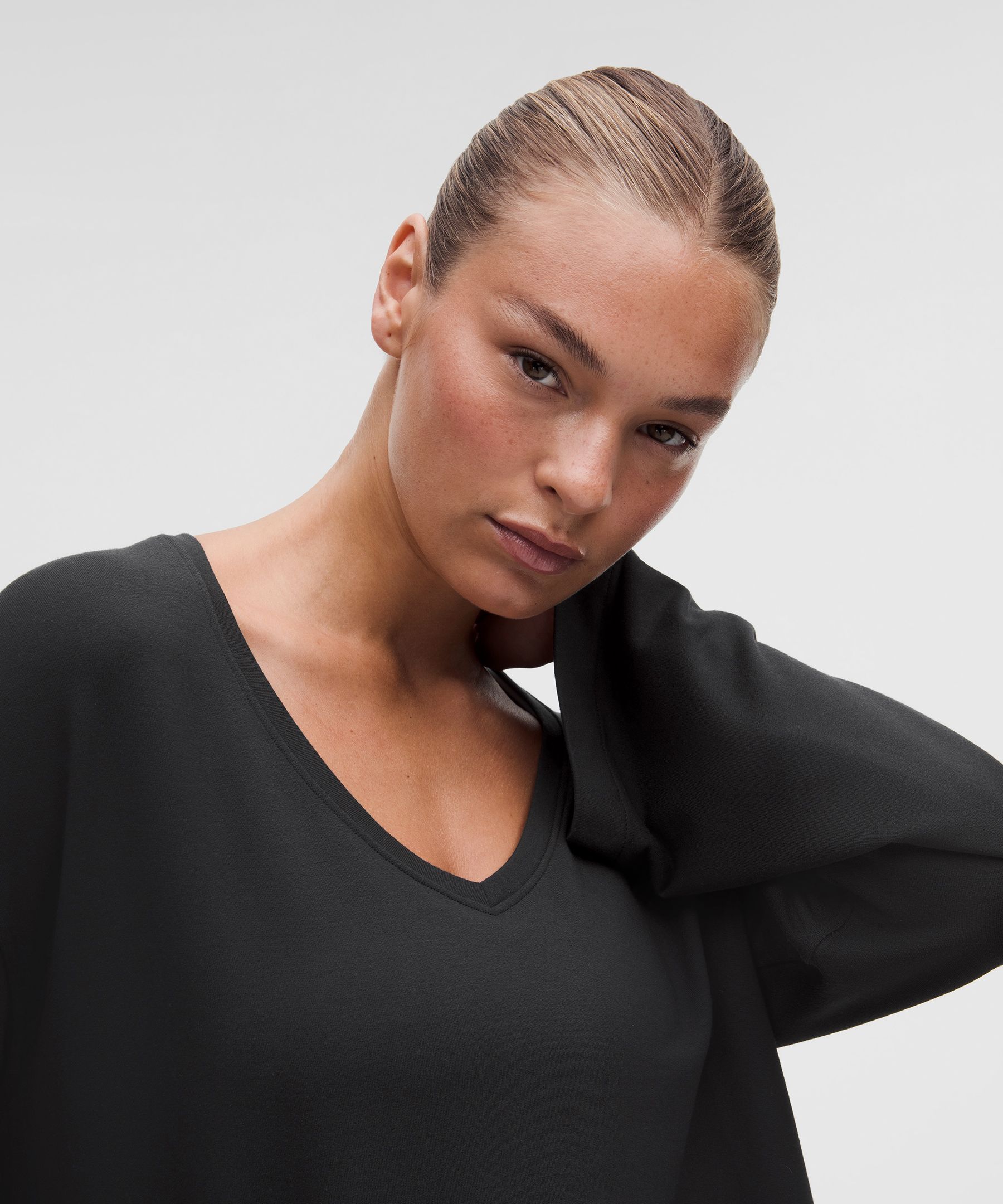 BeCalm V-Neck Bell Sleeve Shirt