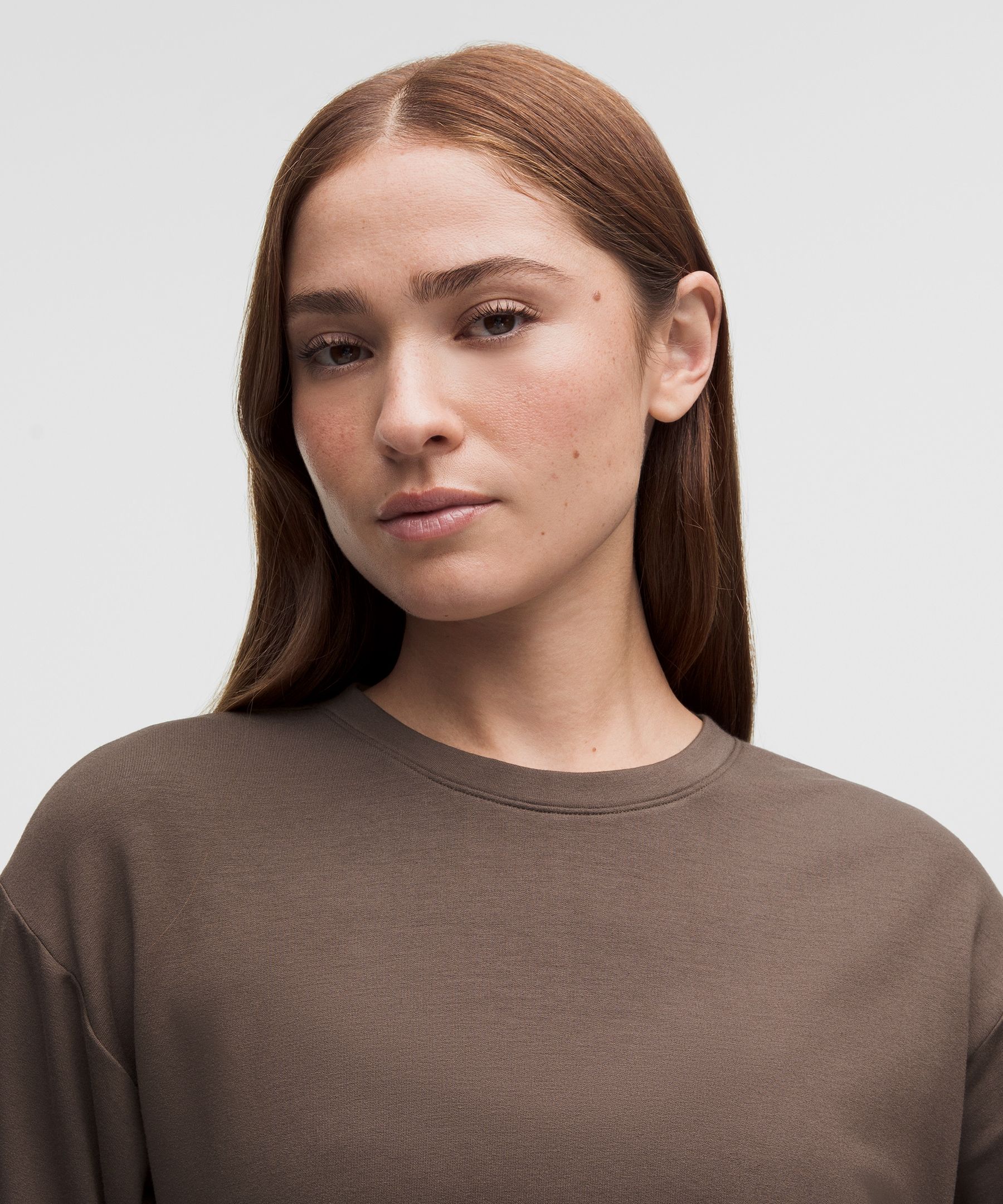 Love Modal Fleece Ruched-Back Long-Sleeve Shirt