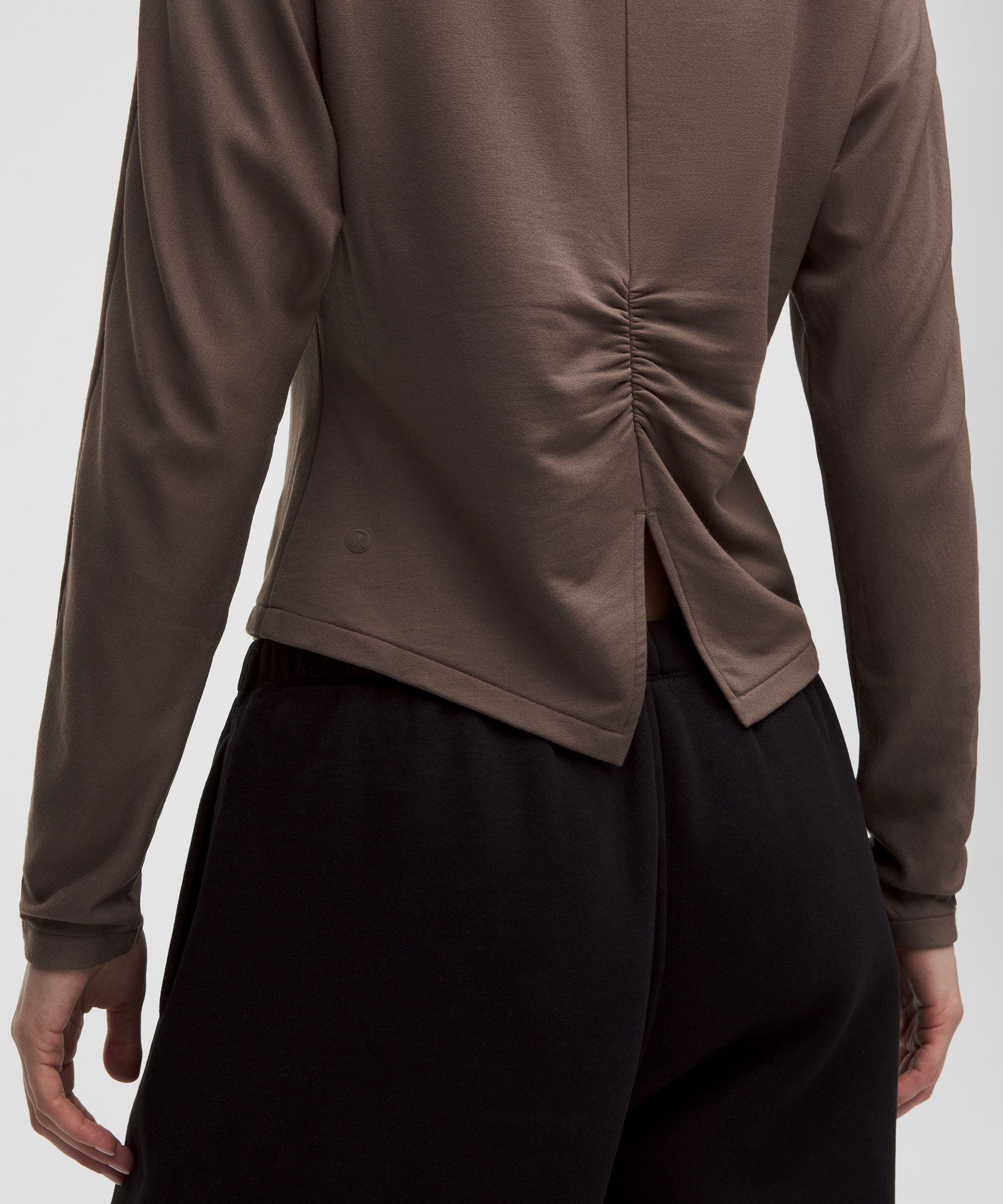 Love Modal Fleece Ruched-Back Long-Sleeve Shirt