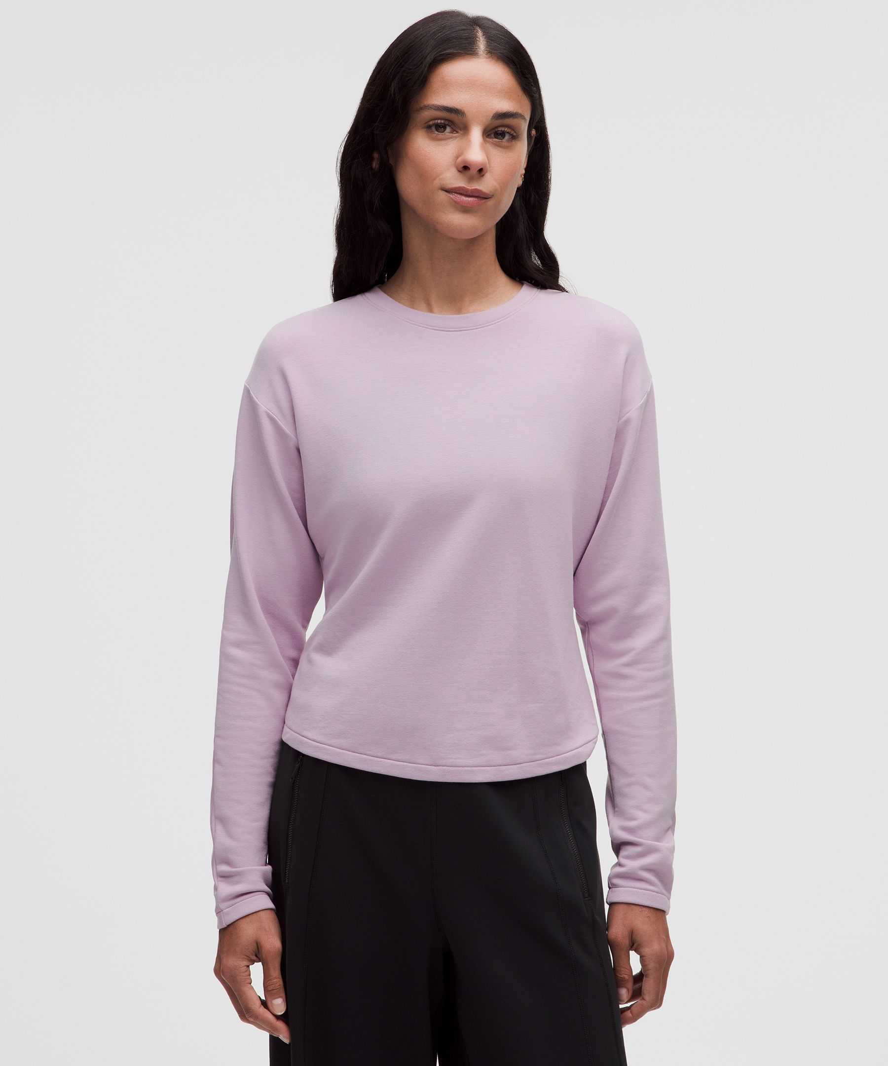 Love Modal Fleece Ruched-Back Long-Sleeve Shirt