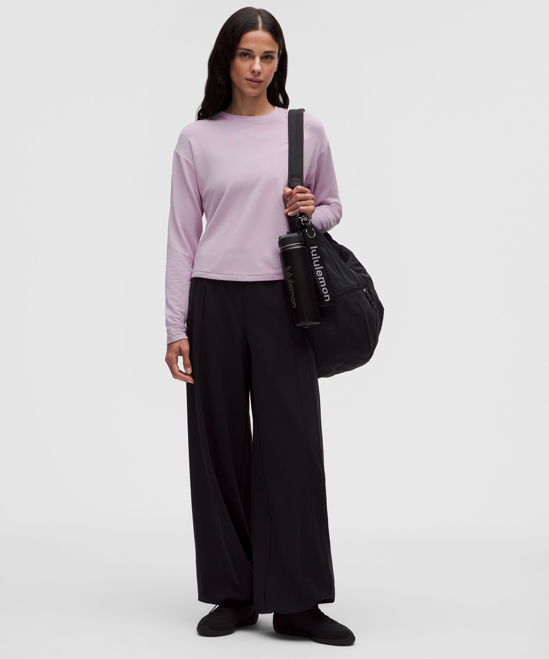 Love Modal Fleece Ruched-Back Long-Sleeve Shirt
