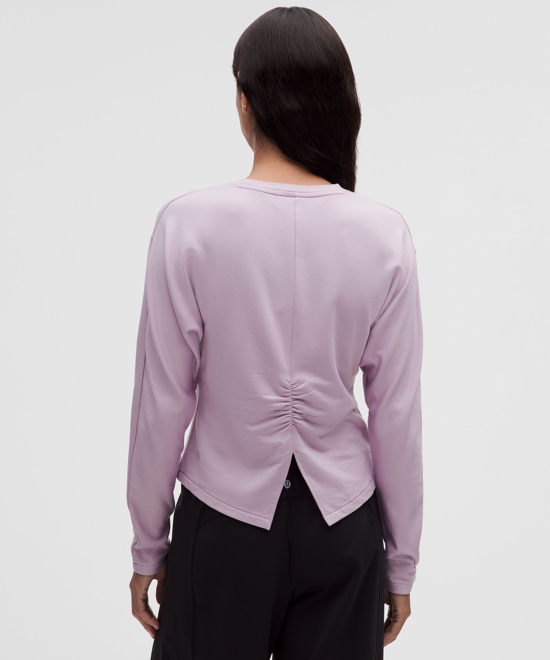 Love Modal Fleece Ruched-Back Long-Sleeve Shirt