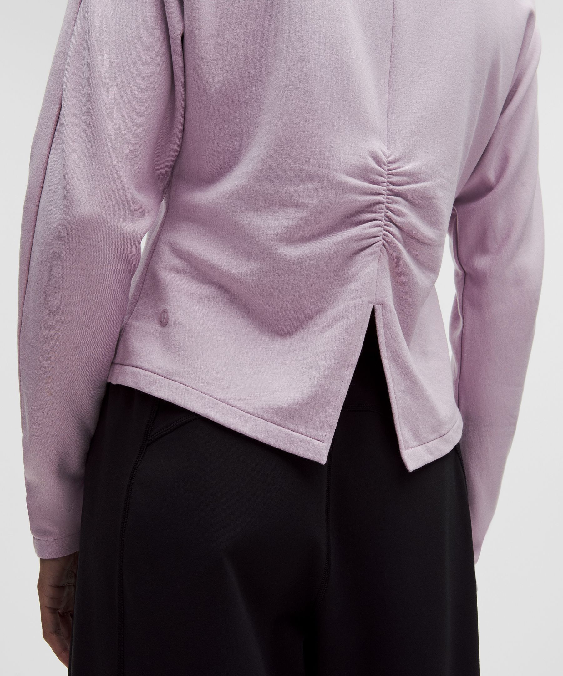 Love Modal Fleece Ruched-Back Long-Sleeve Shirt