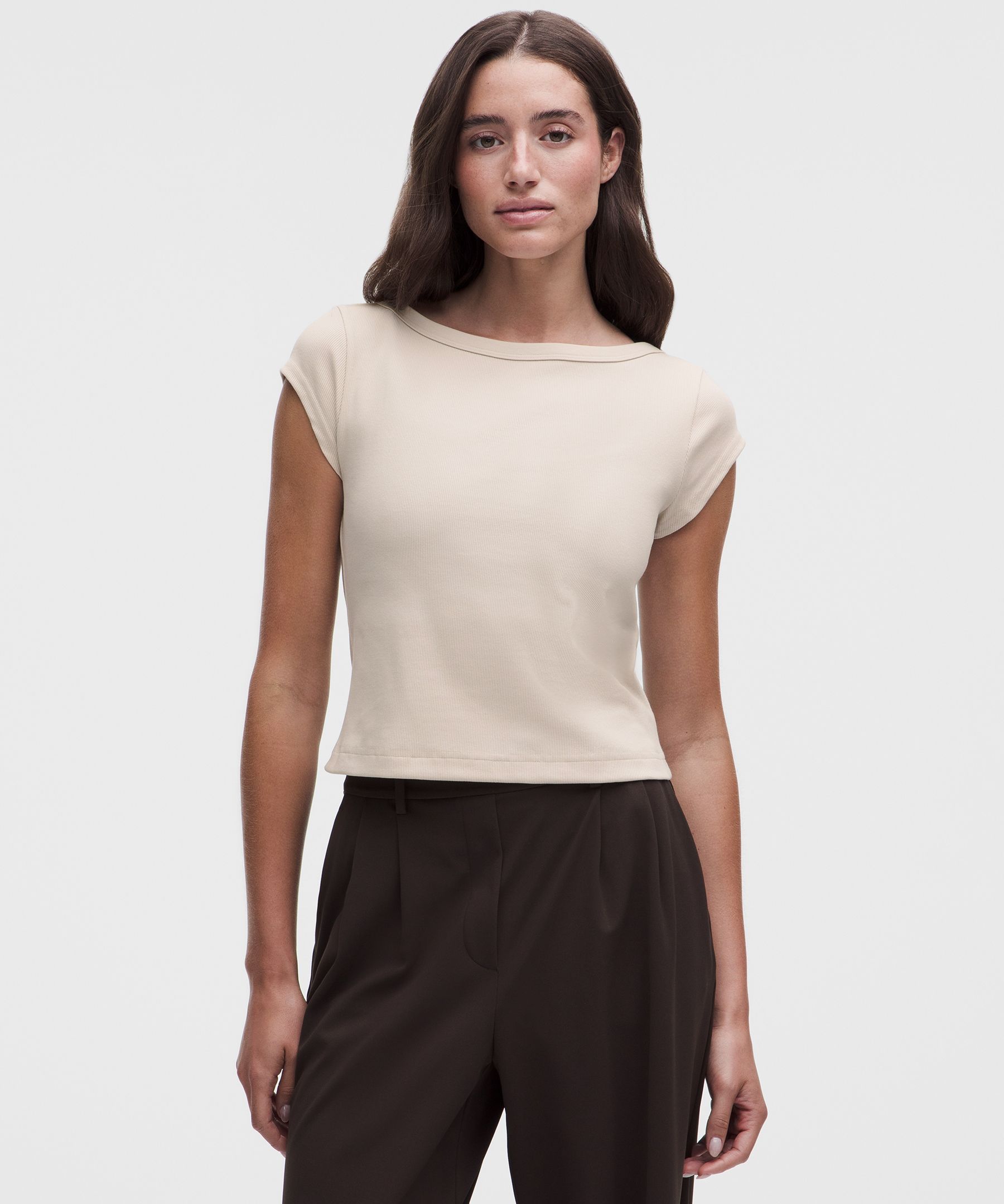 Little Ribbed Boatneck Tee