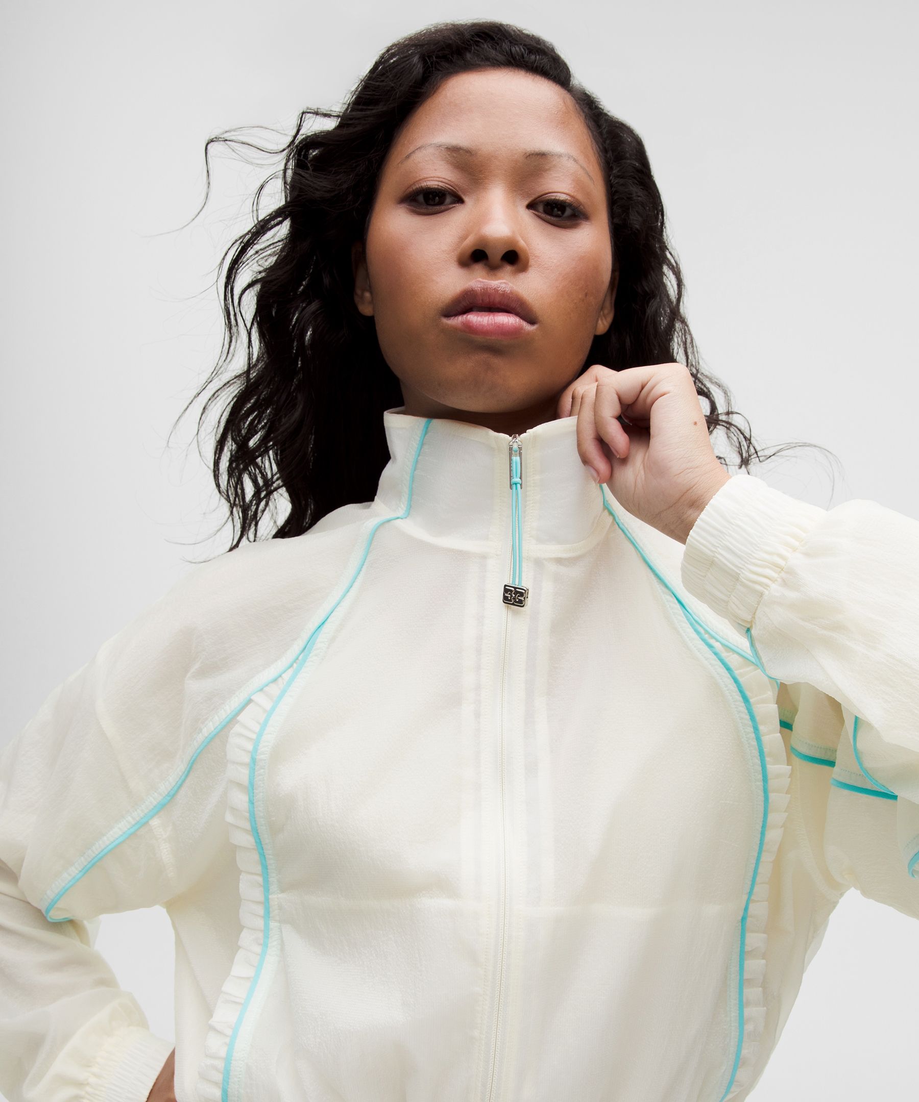 GANNI x lululemon Ruffle-Trim Textured Jacket