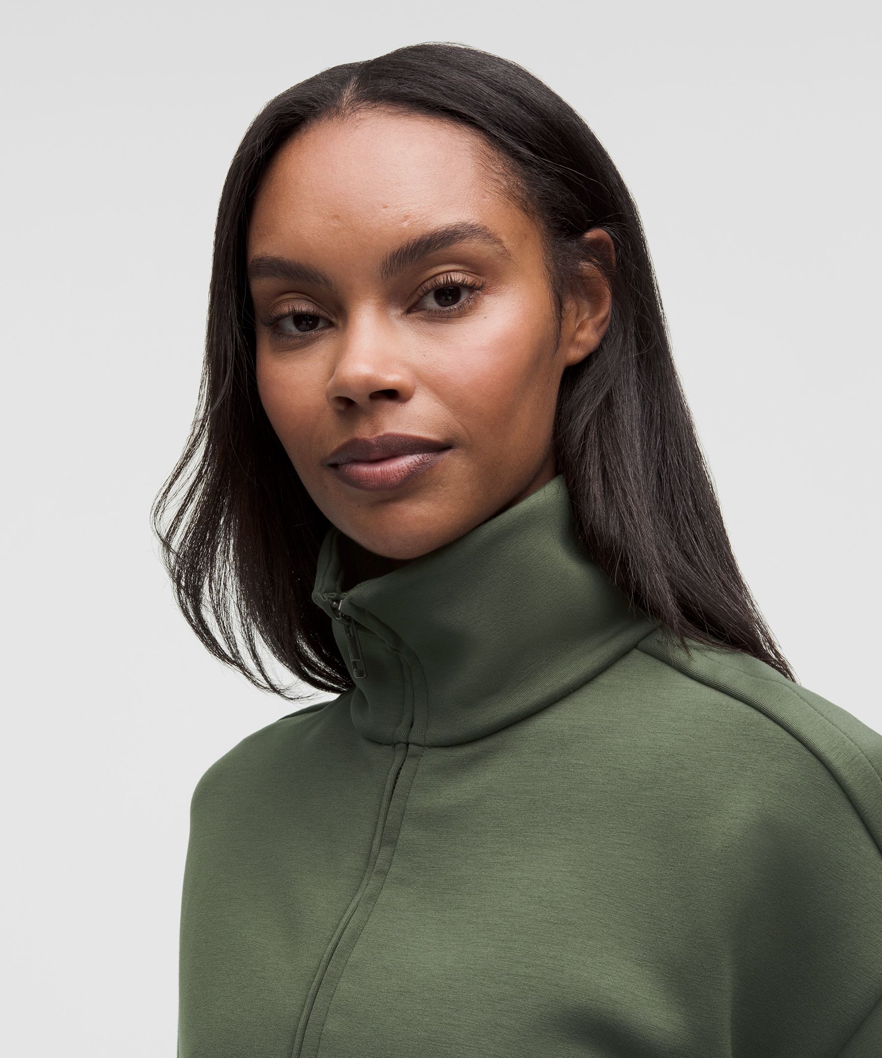 Smooth Spacer Oversized-Pullover mit Rei&szlig;verschluss