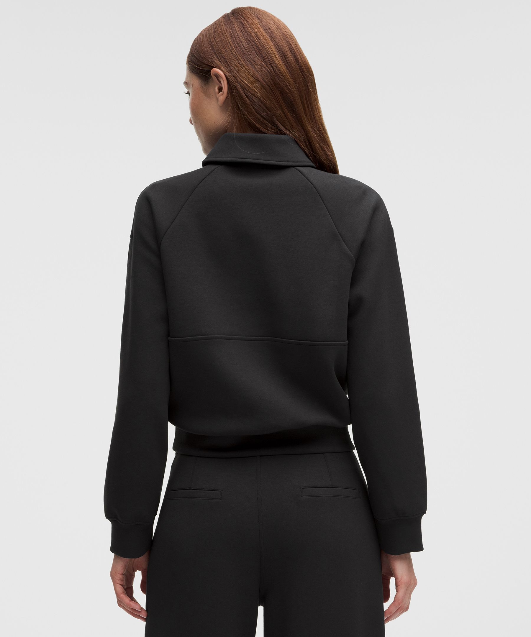 Smooth Spacer-Sweater mit Kragen und kurzem Rei&szlig;verschluss
