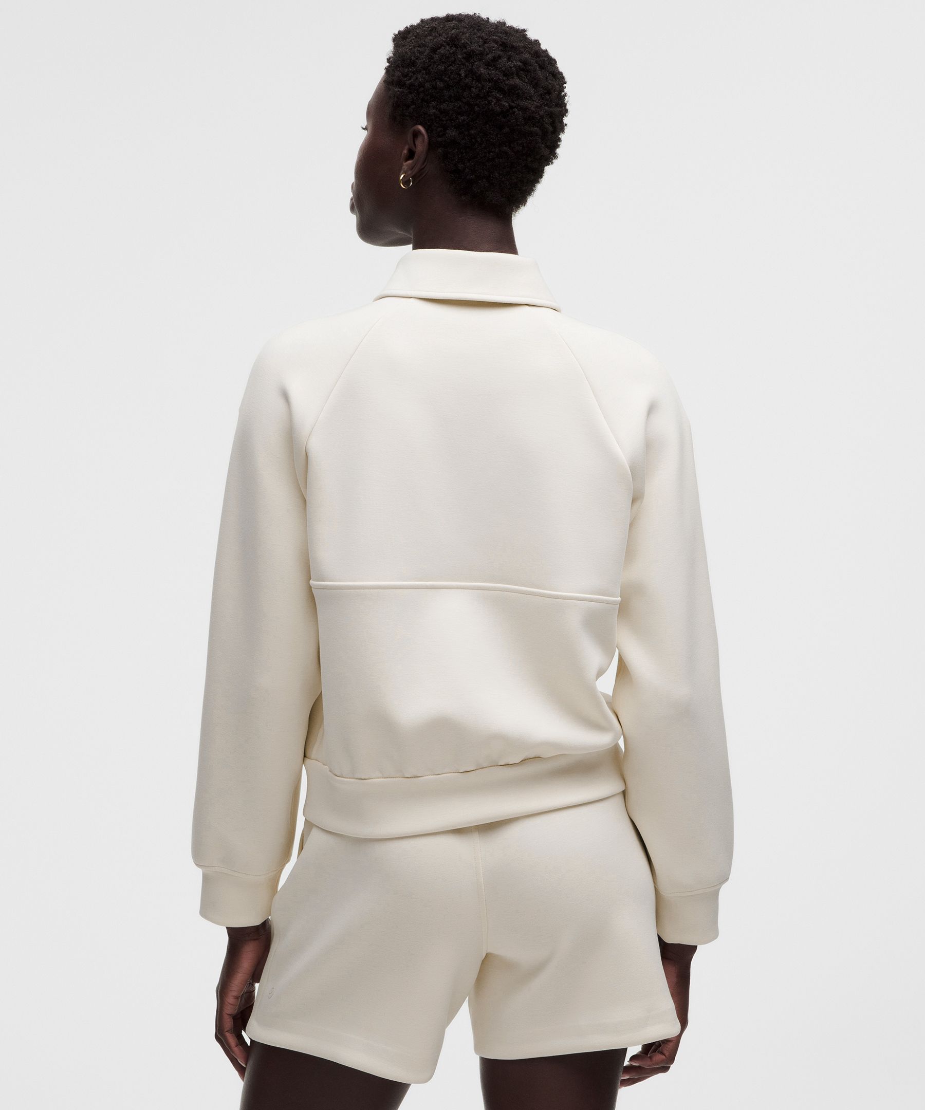 Smooth Spacer Relaxed Collared Half Zip