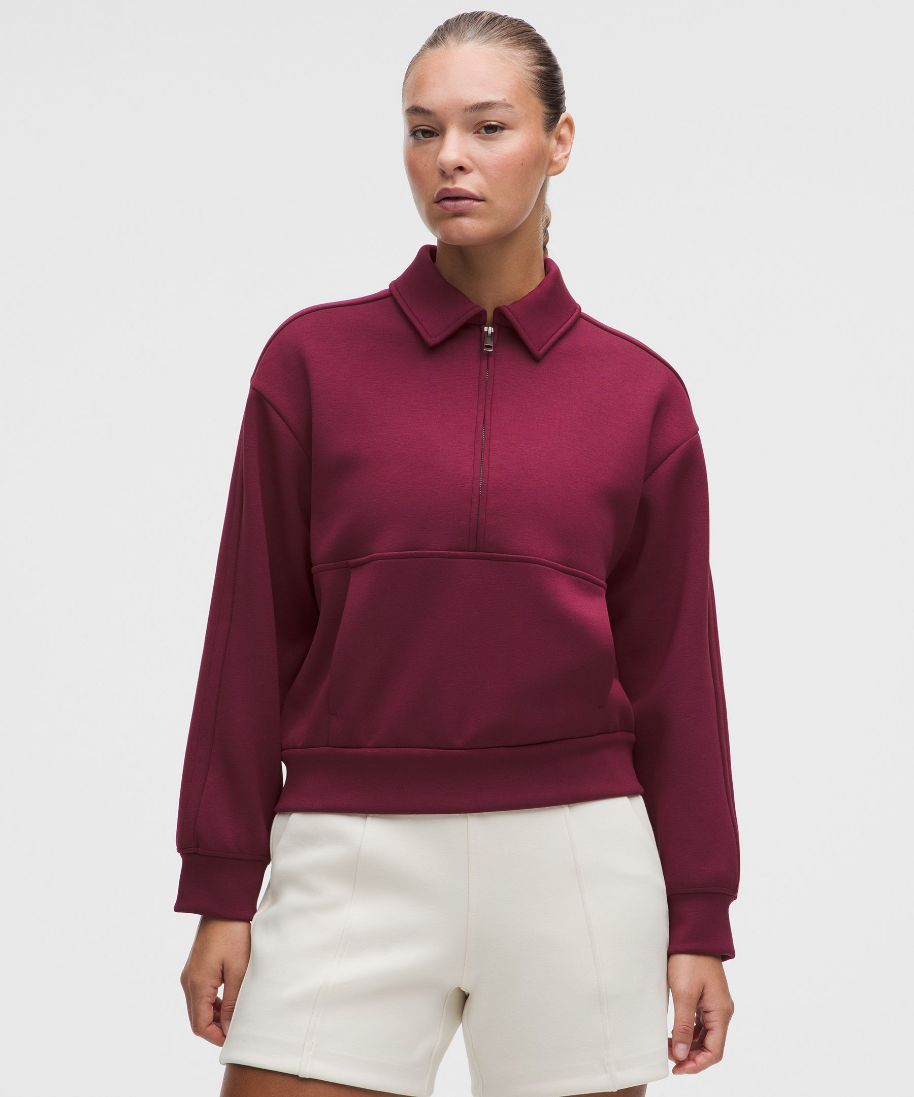Smooth Spacer Relaxed Collared Half Zip