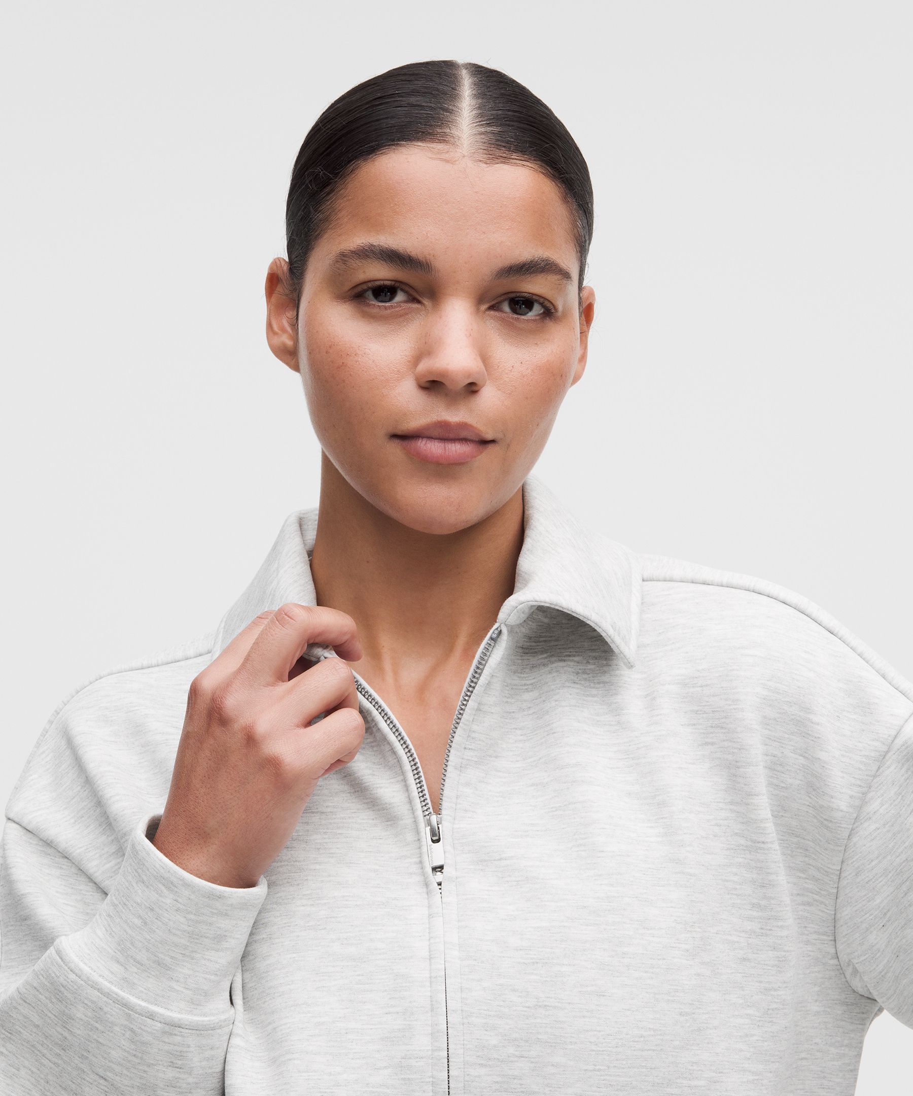 Sudadera holgada Smooth Spacer con cuello y media cremallera