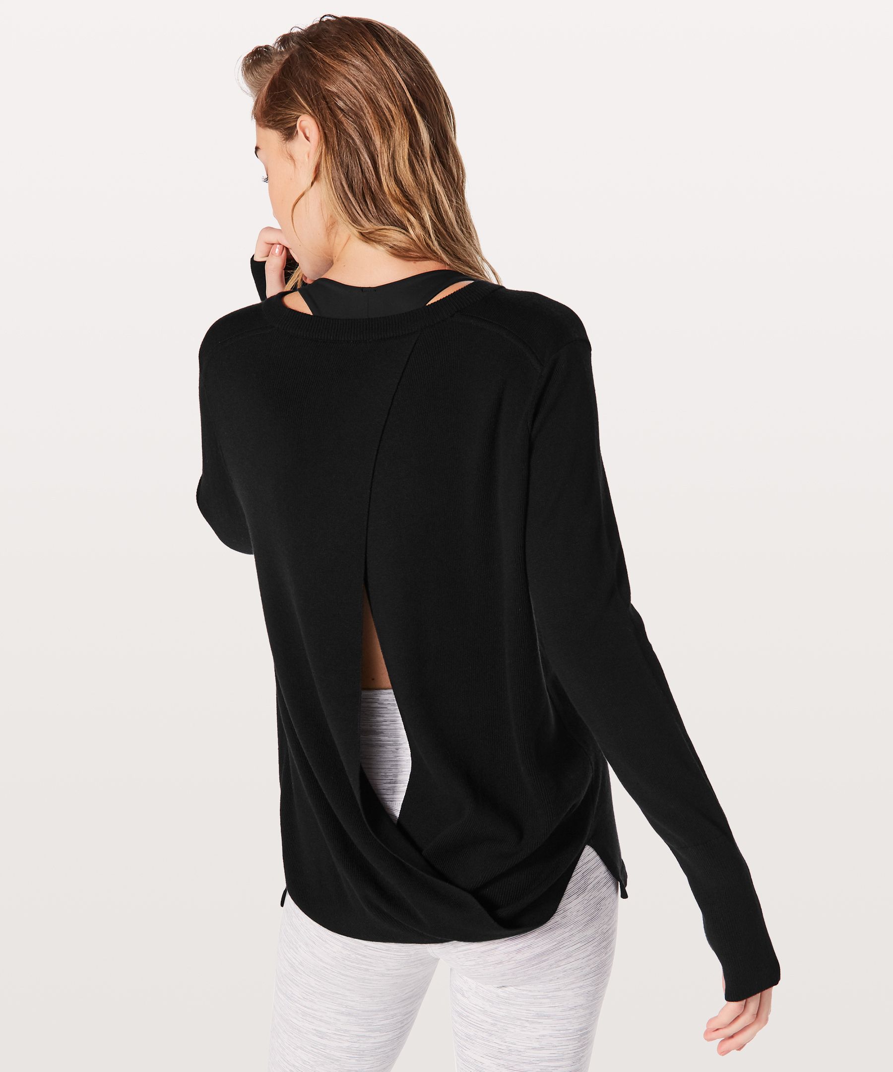 lululemon open back sweater