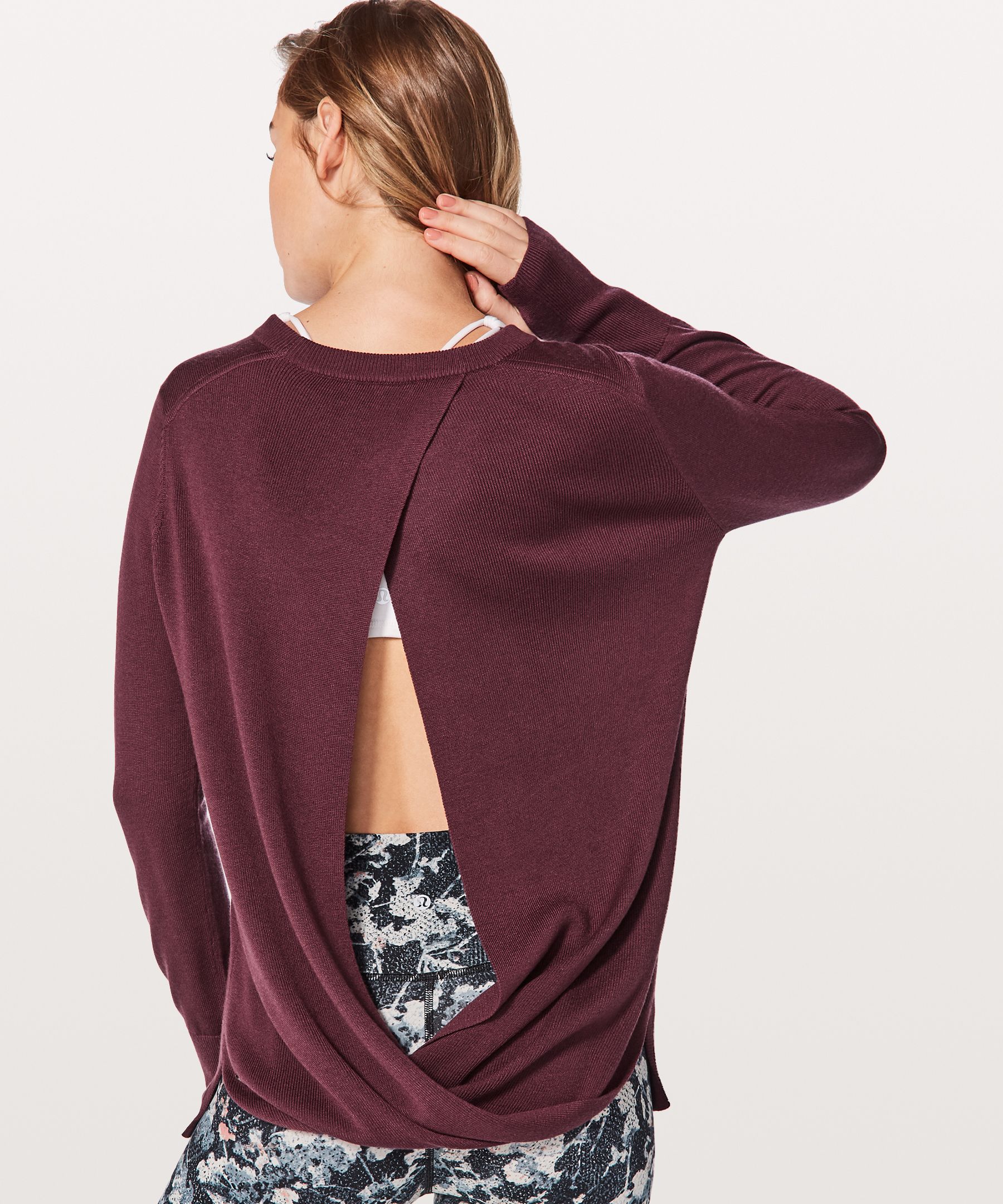 Open back clearance sweatshirt