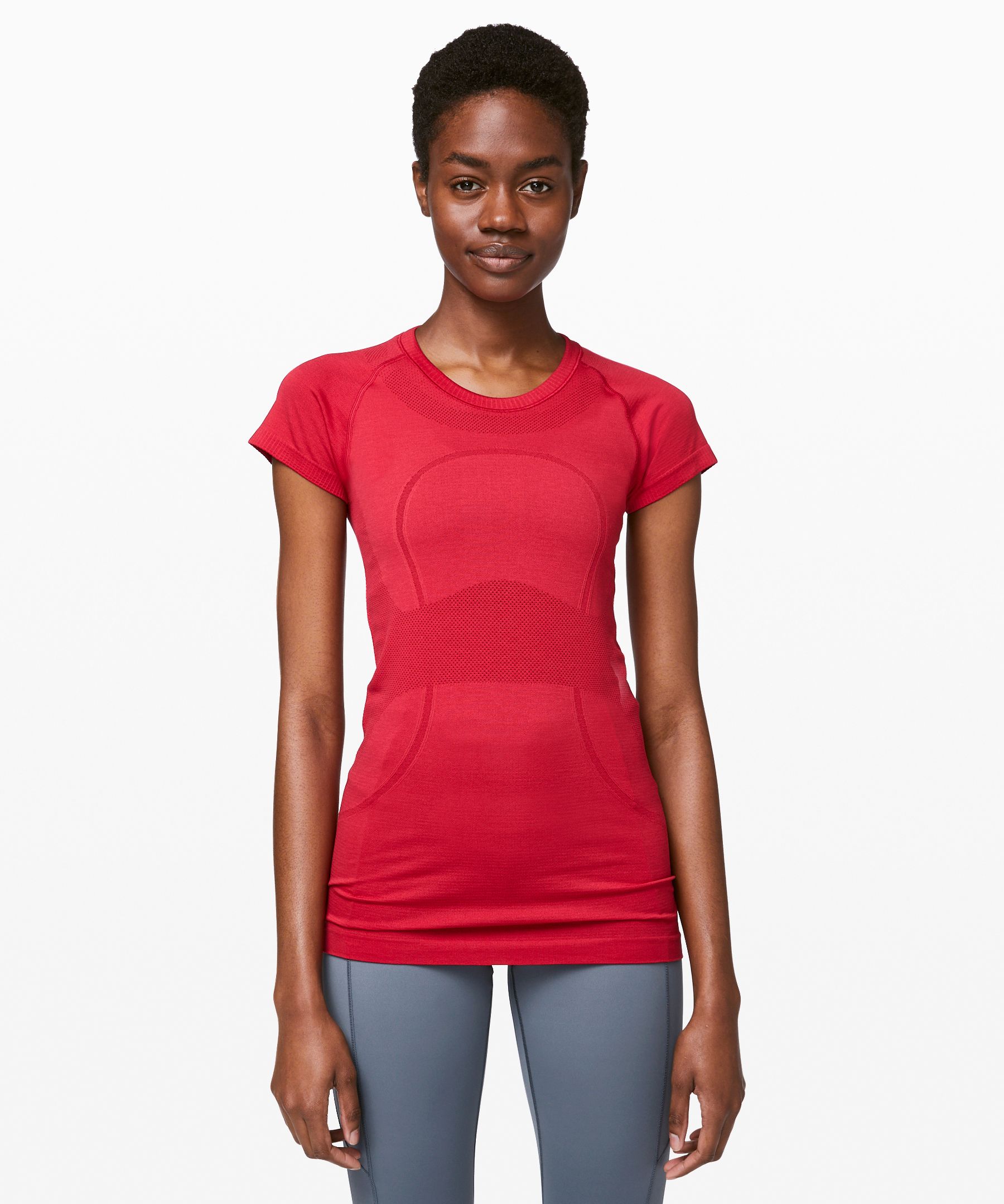 red lululemon shirt