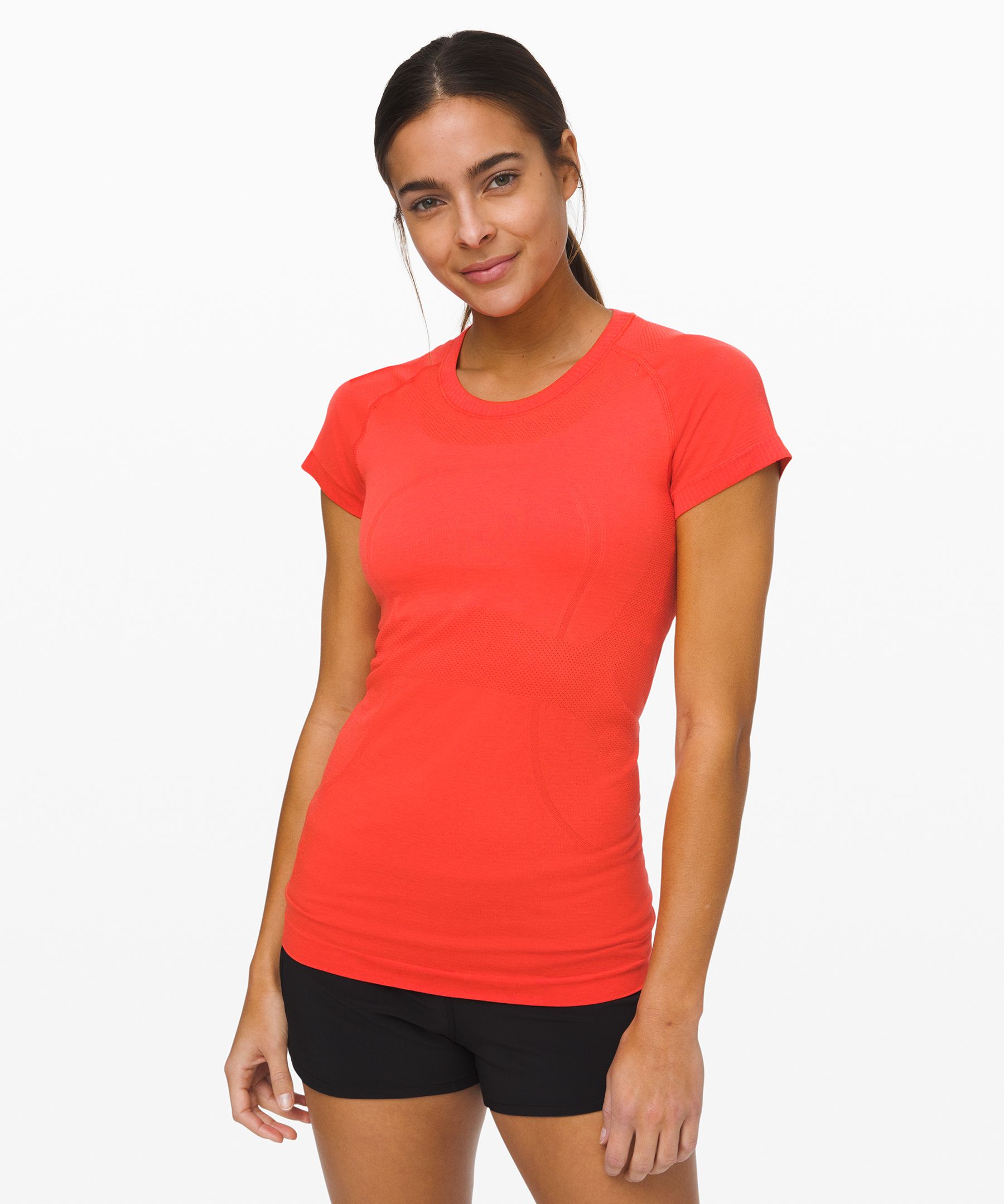 New Lululemon Swiftly Tech Relaxed-Fit Polo Shirt Hot heat red glow