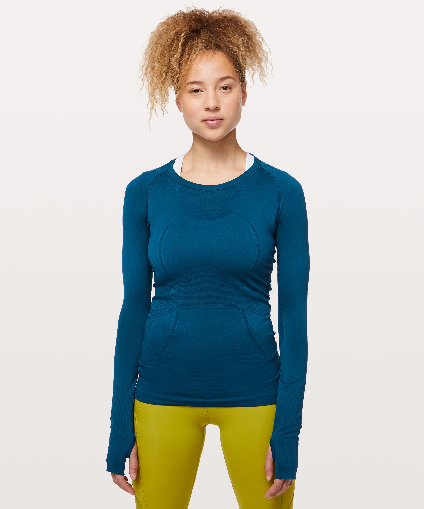 Lululemon Runderful Long Sleeve - Heathered Petrol Blue - lulu