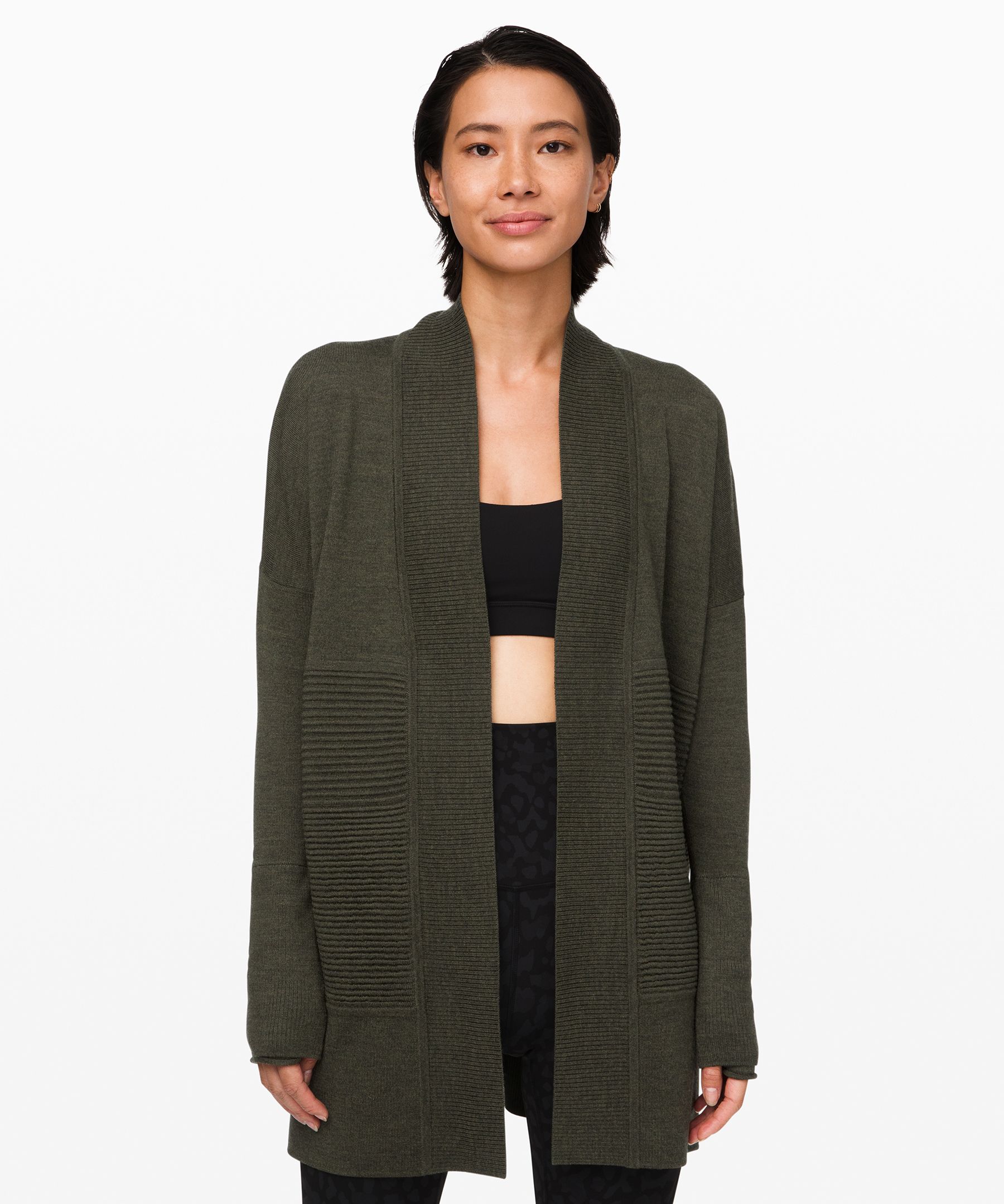 Lululemon Sit In Lotus Wrap Ii In Heathered Dark Olive