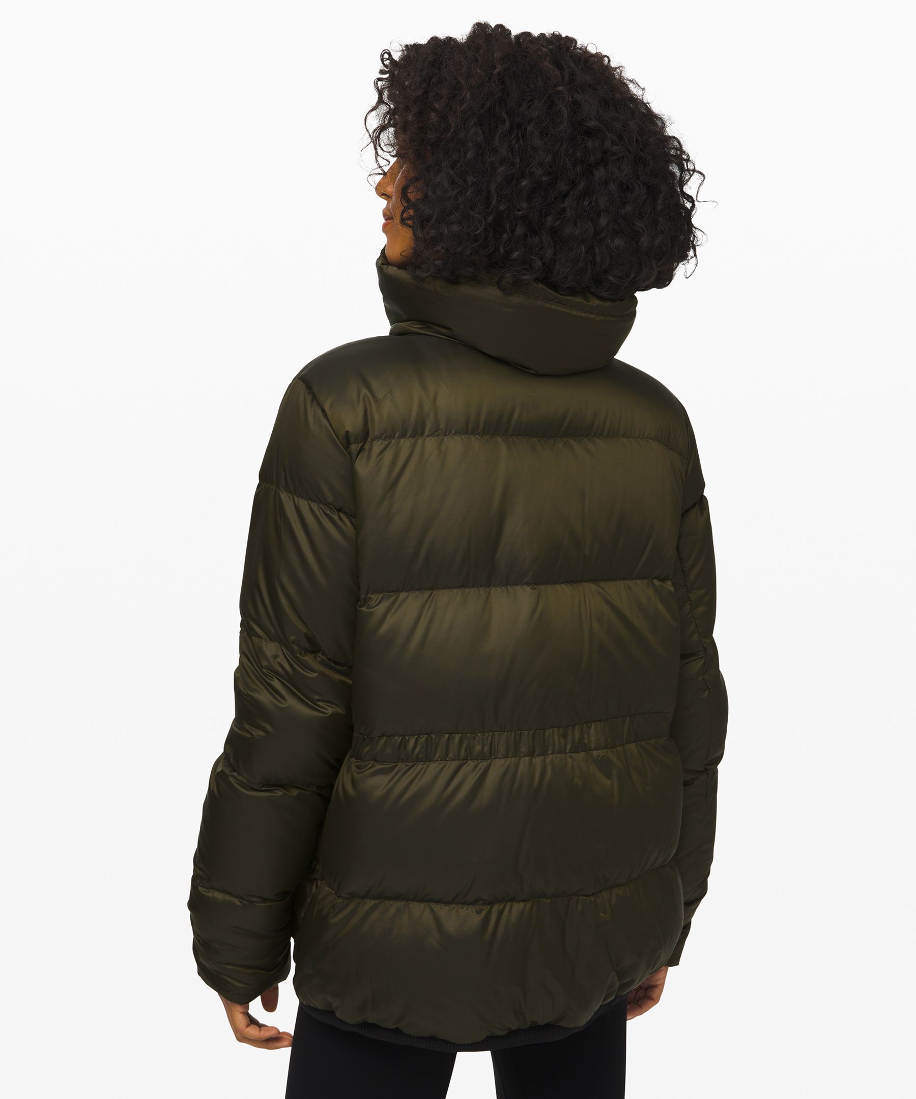 Lululemon Women's Cloudscape Wrap Down Coat Black or Dark Olive Green