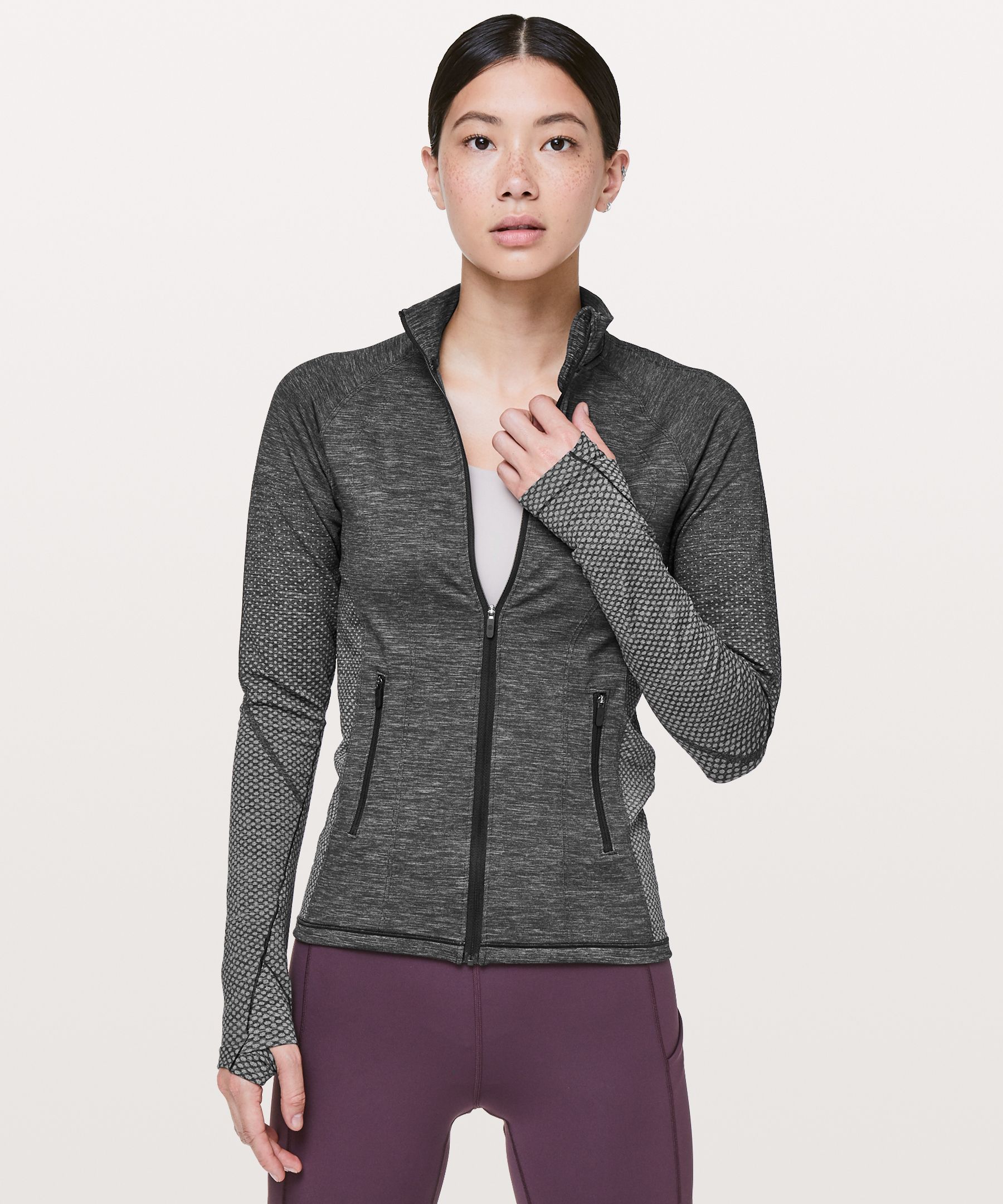 Lululemon Ready To Run Jacket *evanescent In Lunar Rock/black