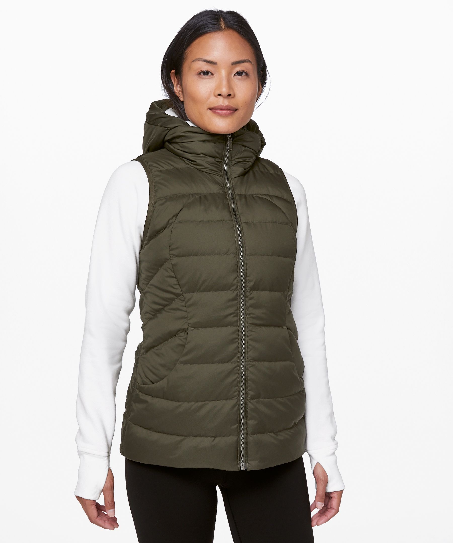 Down vest with clearance hoodie