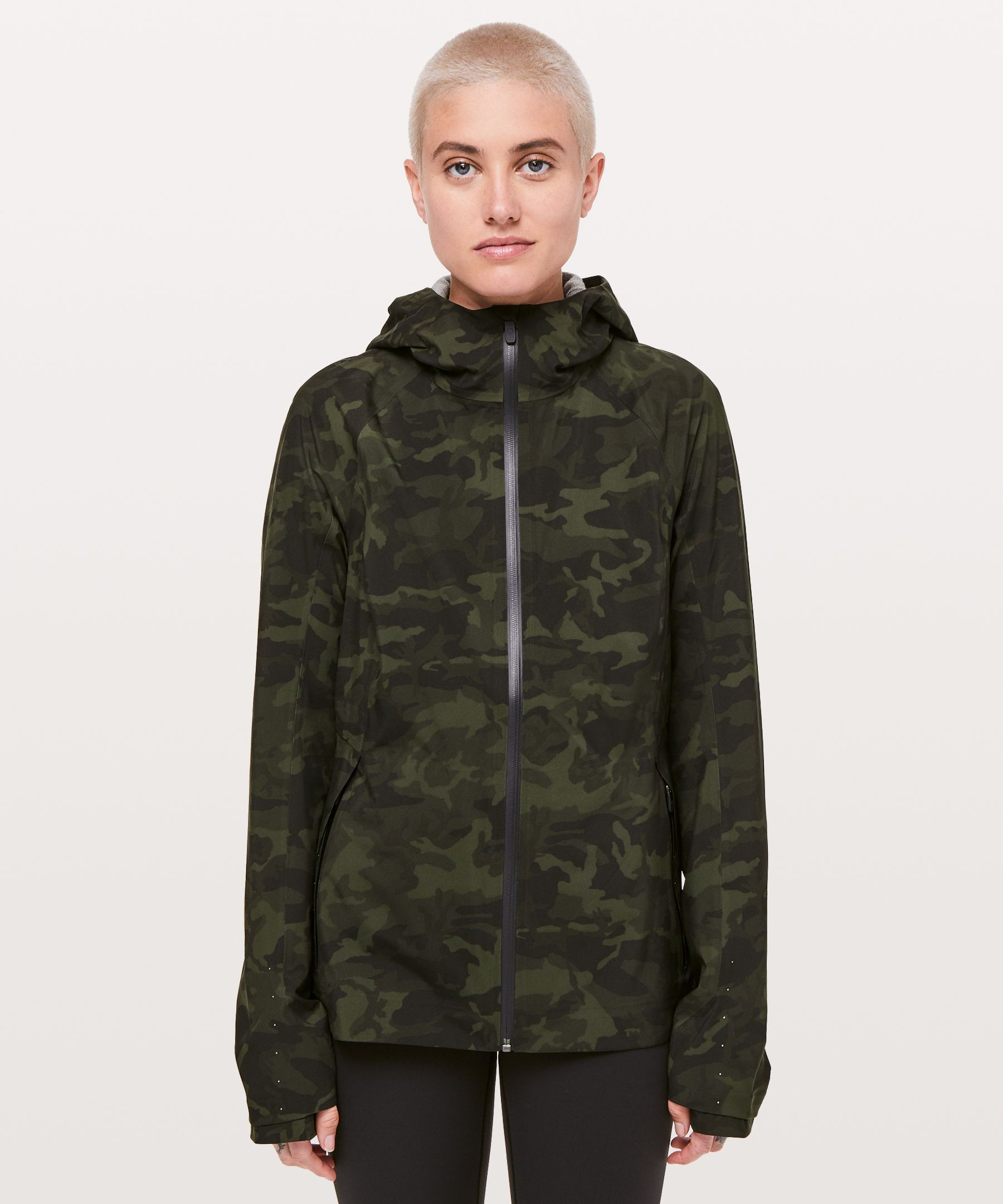 Lululemon The Rain Is Calling Jacket Ii In Incognito Camo Multi Gator Green