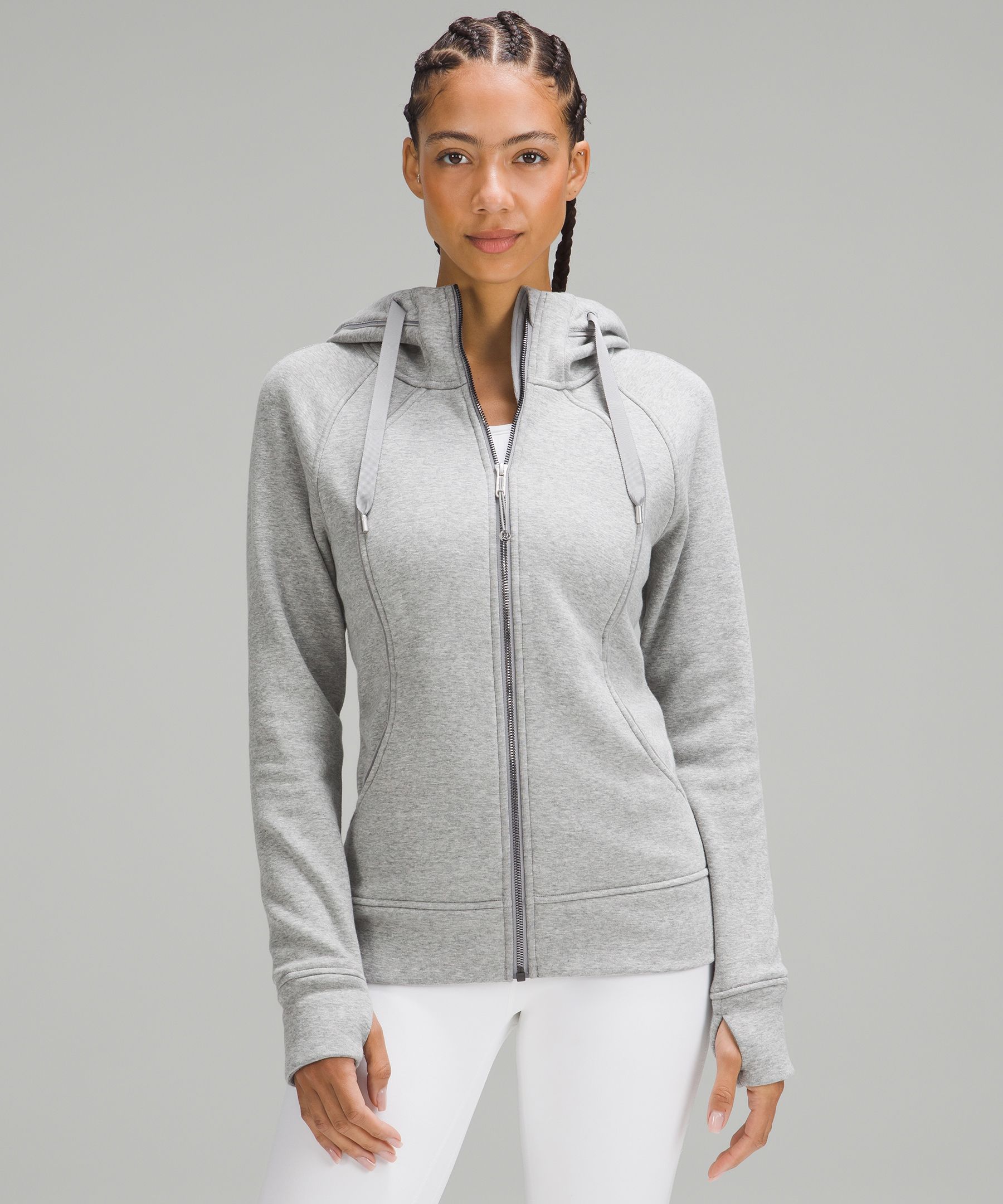 Lululemon Along the Way Full Zip Hoodie - Heathered Core Dark Grey - lulu  fanatics