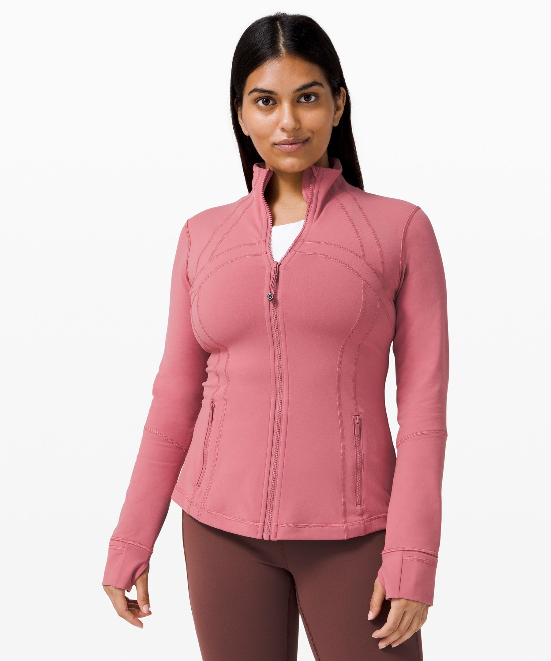 Define thumb-slot zip-fastening jacket