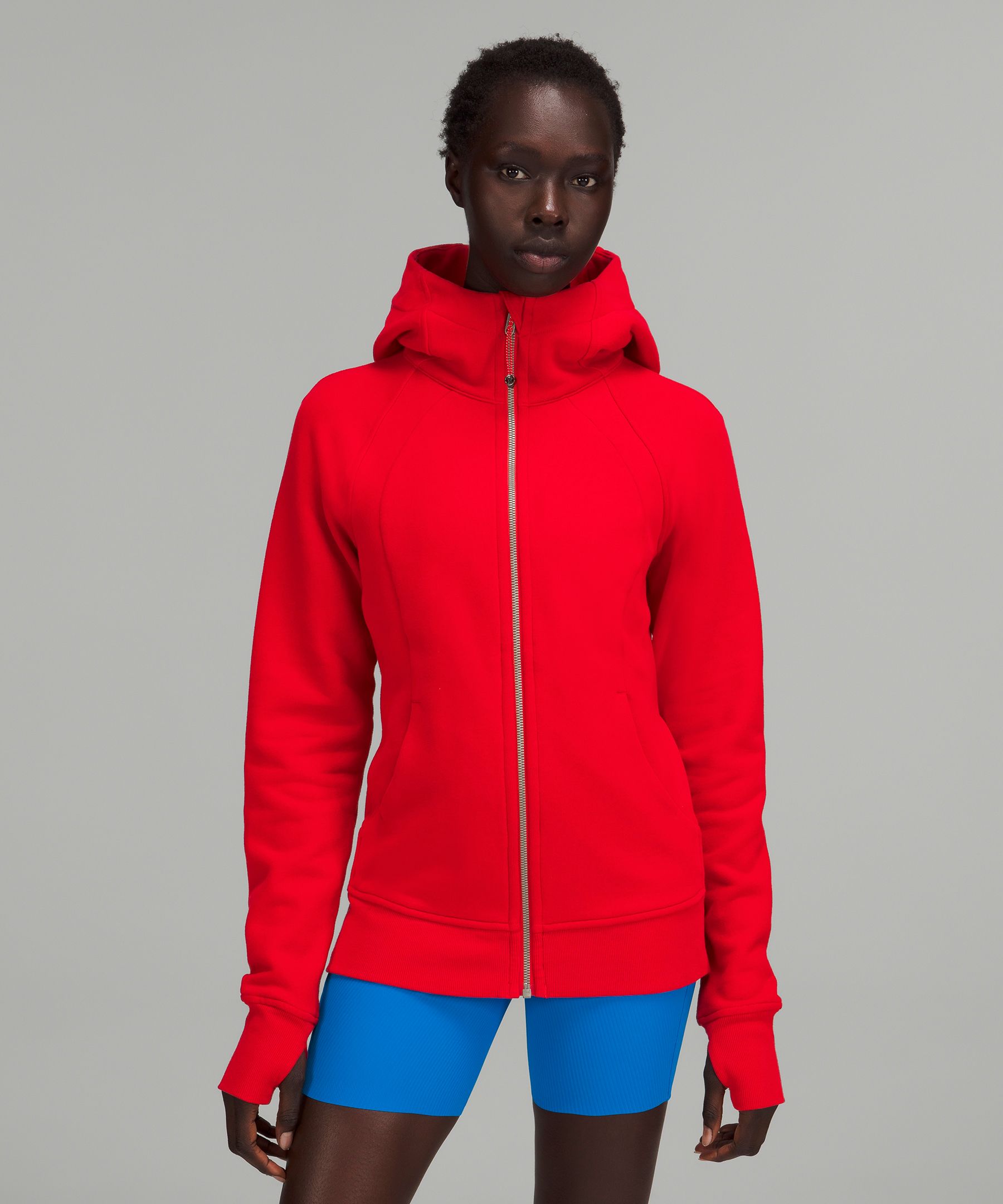 $128 Lululemon Scuba full Zip Sz 4 Hoodie Heathered Smoky Red HSK