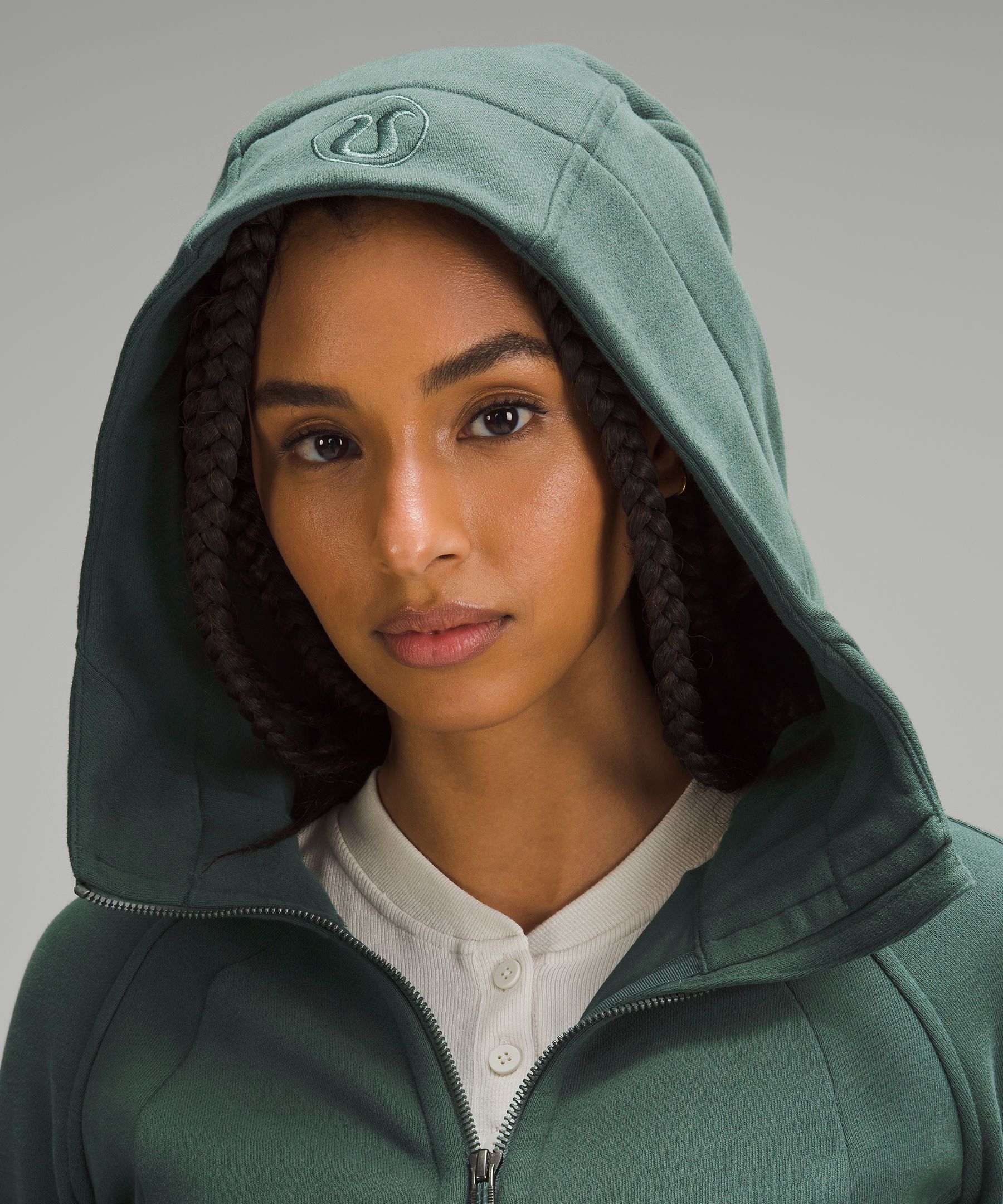 Lululemon Scuba Oversized Full Zip - Green Twill - lulu fanatics