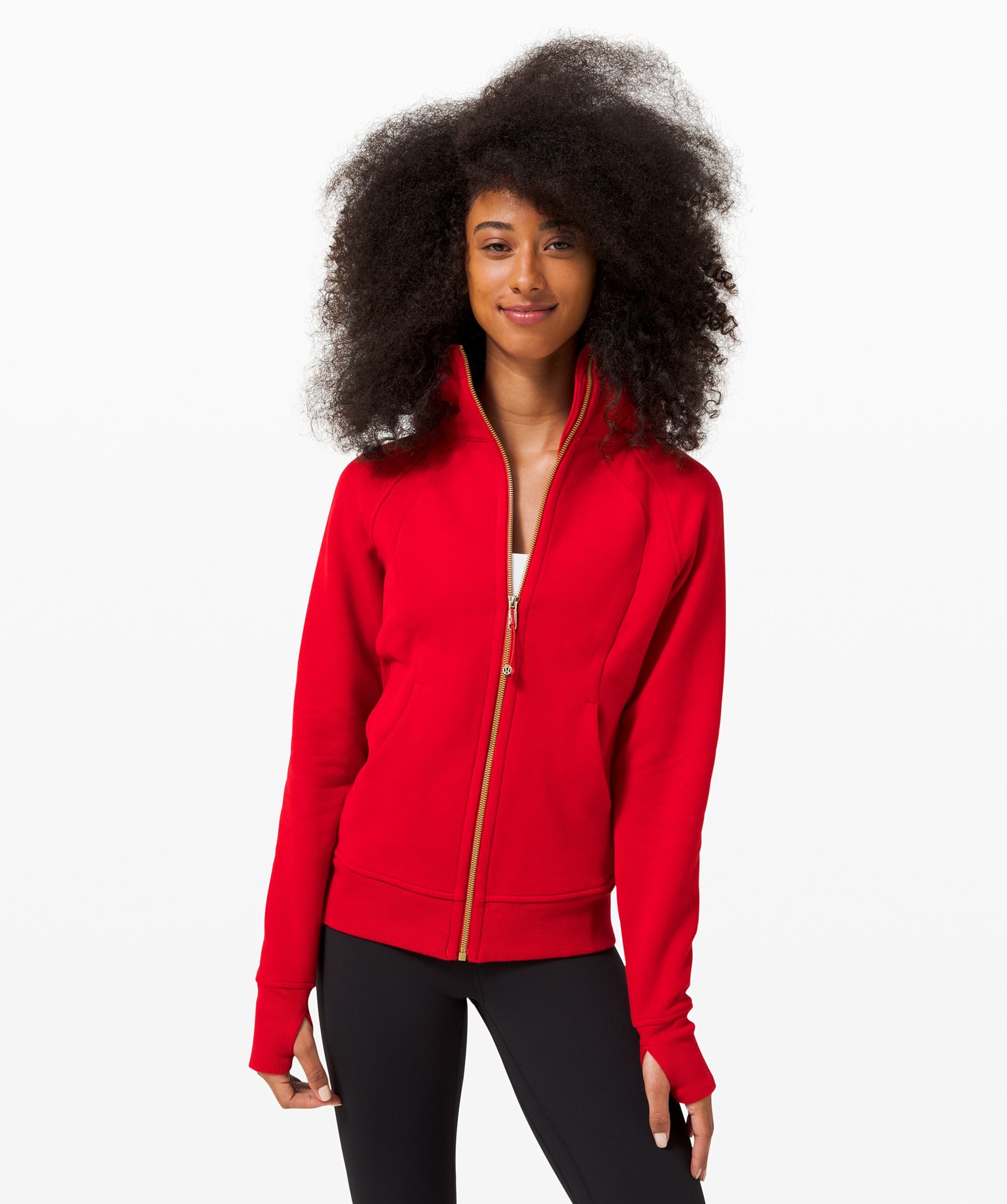 Lululemon Scuba Hoodie *light Cotton Fleece In Dark Red