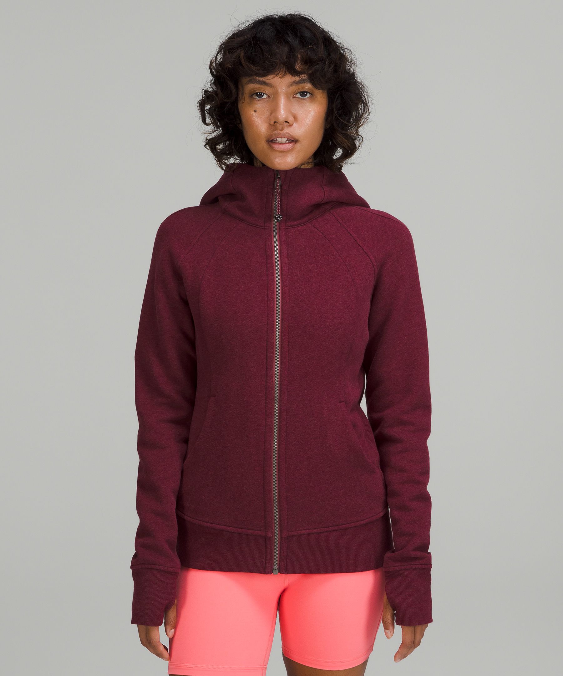 Lululemon Scuba Full-zip Hoodie In Heathered Smoky Red