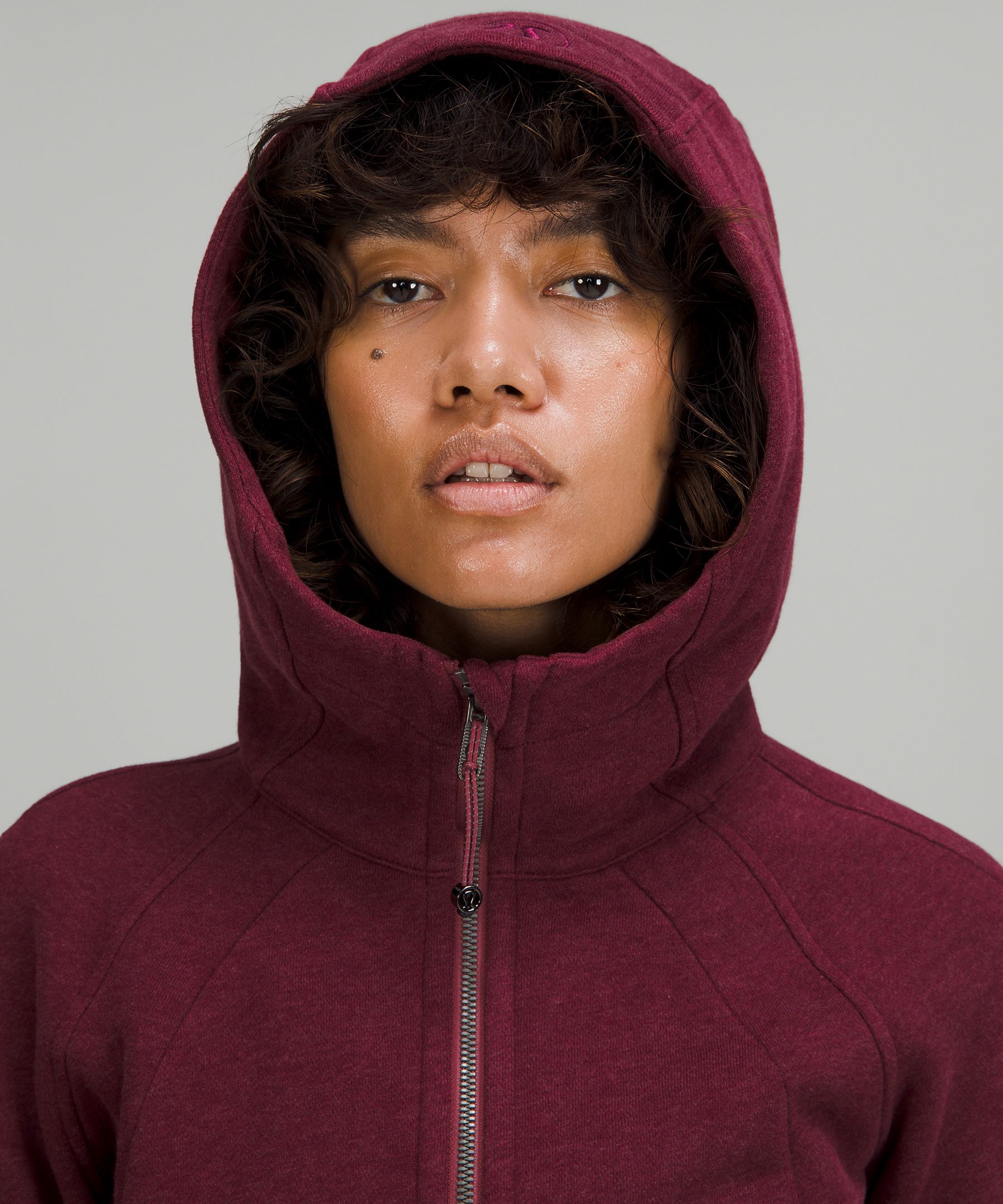 lululemon athletica, Tops, Lululemon Scuba Hoodie Light Cotton Fleece  Dark Adobe Burgundy Activewear Gym