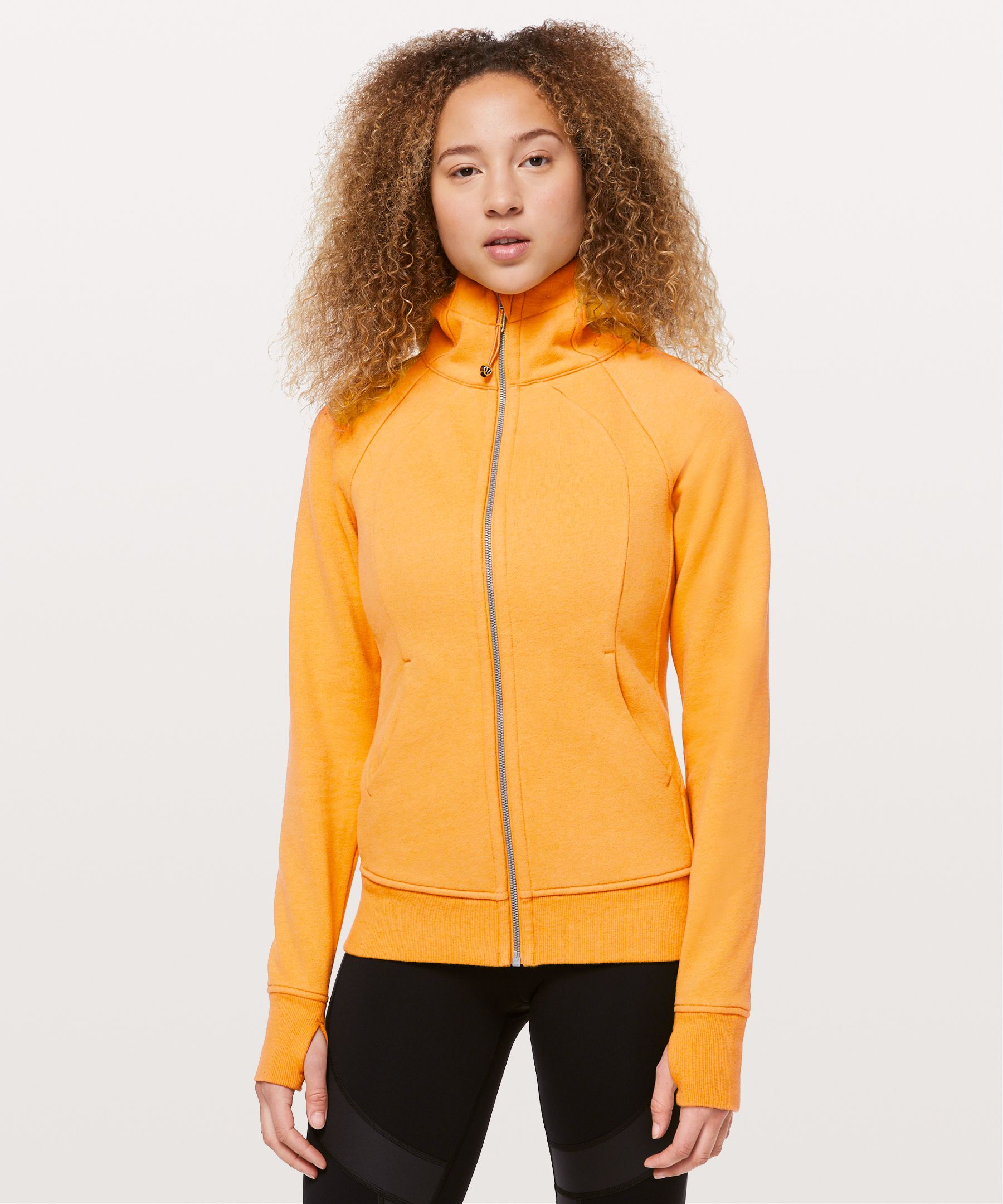 Lululemon Scuba Hoodie *light Cotton Fleece In Heathered Honey Lemon