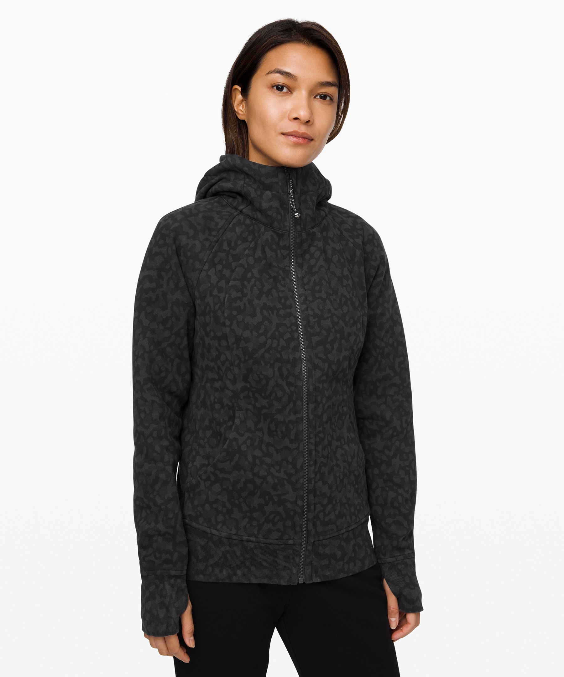 Lululemon Scuba Full-zip Hoodie In Heathered Speckled Black