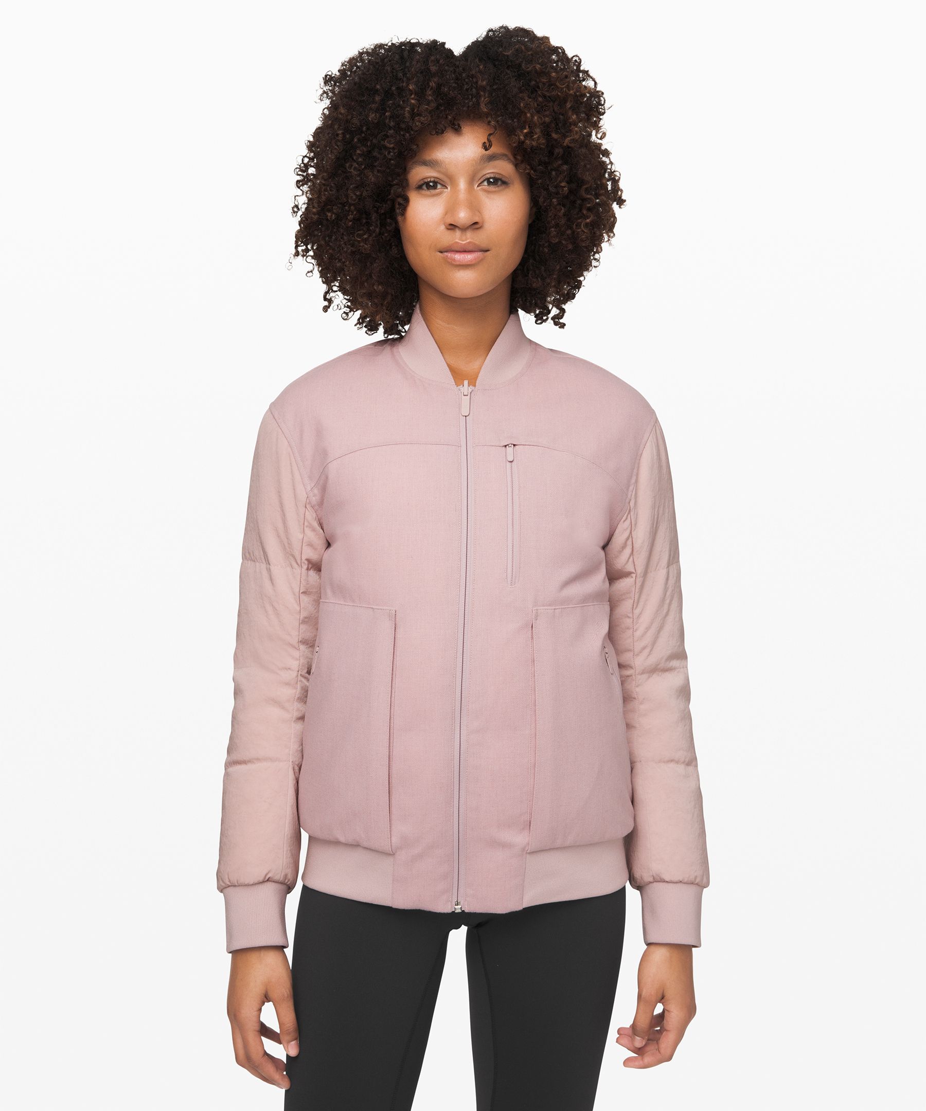 Lululemon Roam Far Wool Bomber *waterproof Wool In Porcelain Pink