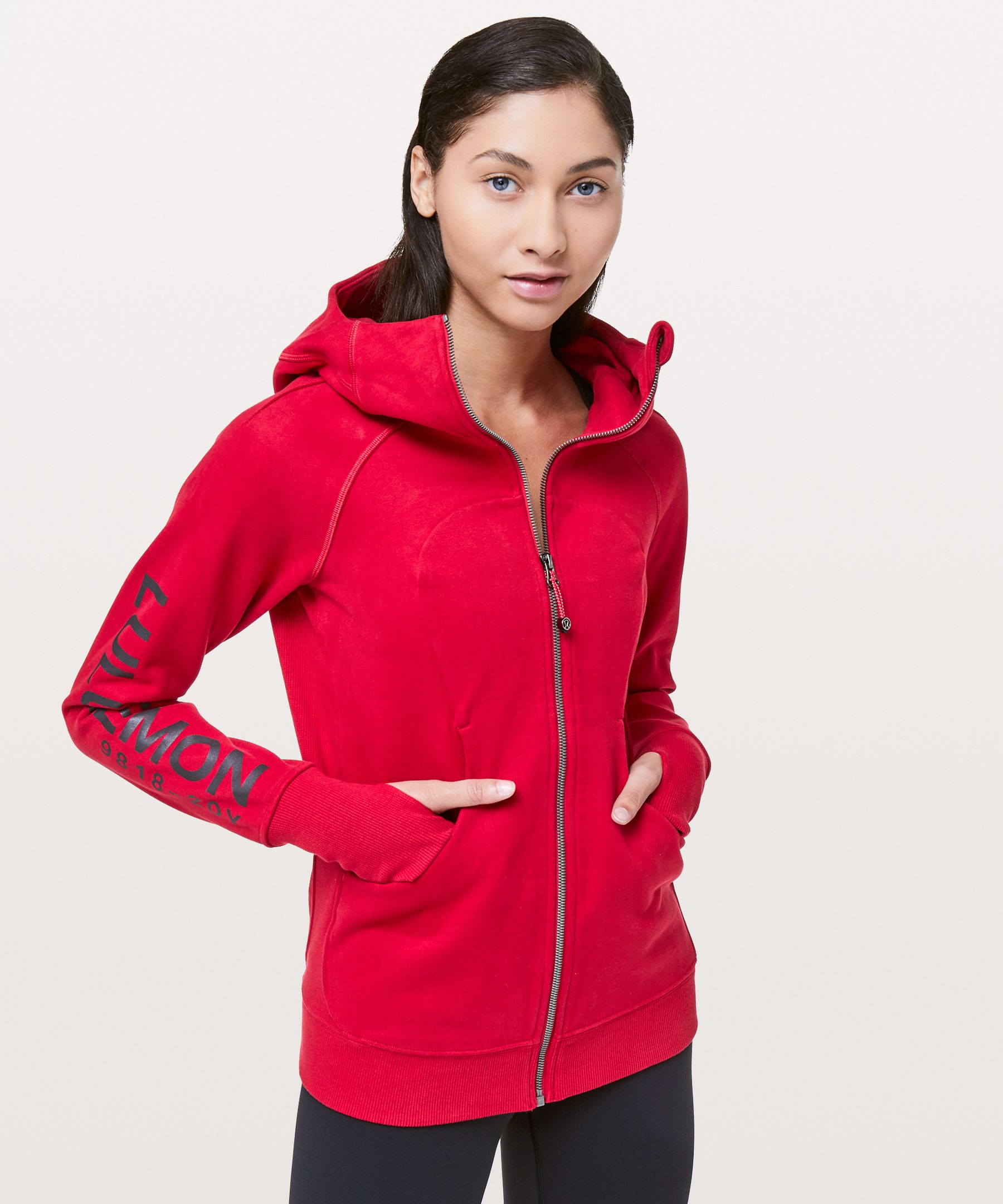 lululemon athletica, Tops, Lululemon Red Scuba Hoodie Size