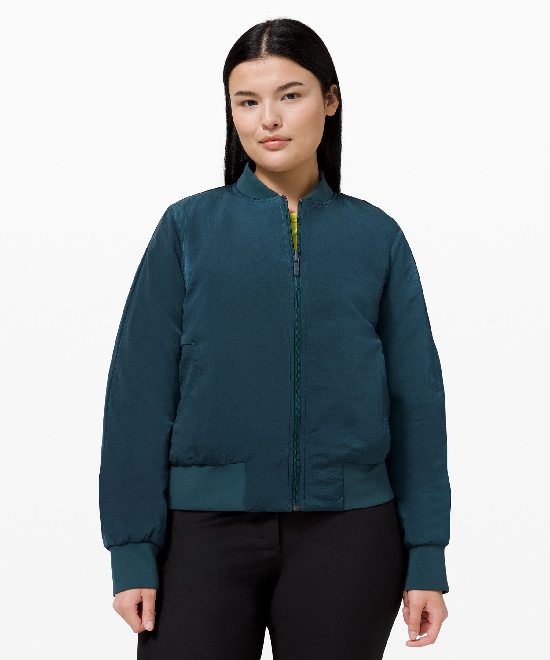 Lululemon Non-stop Bomber *reversible In Green