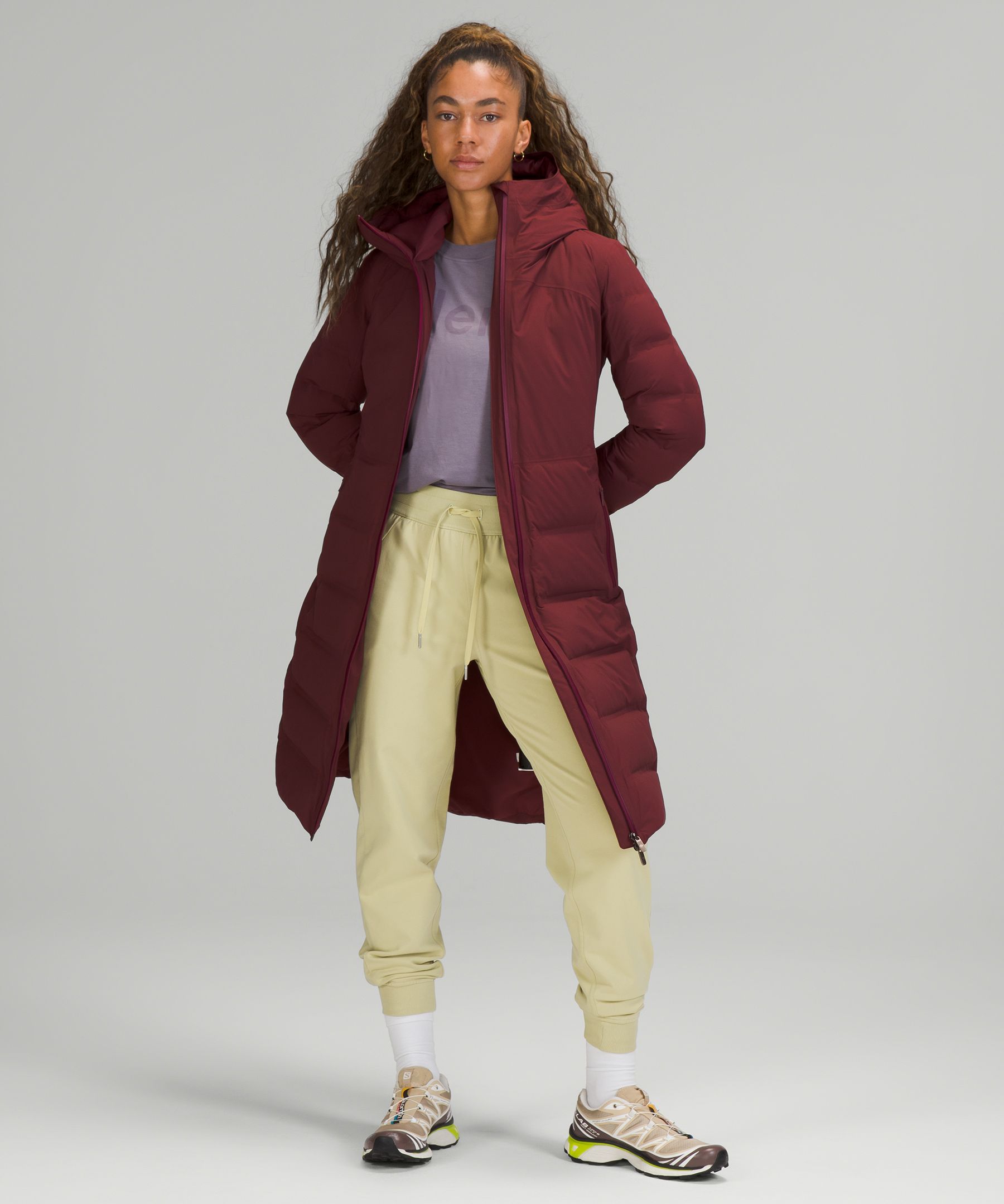 Lululemon Sleet Street Long Jacket In Red Merlot