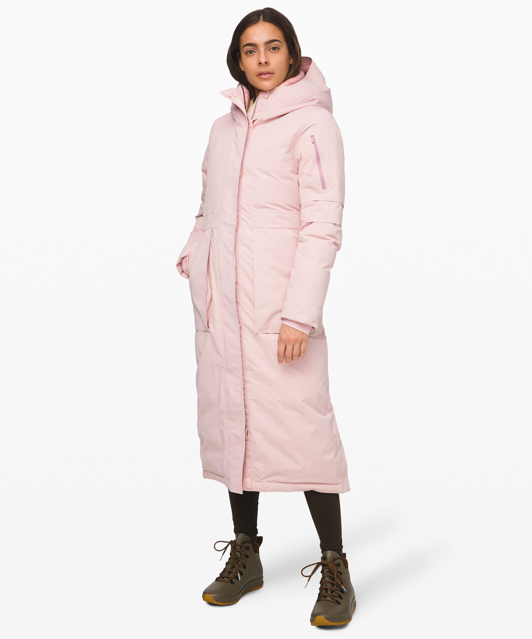 Lululemon Winter Warrior Long Parka In Porcelain Pink