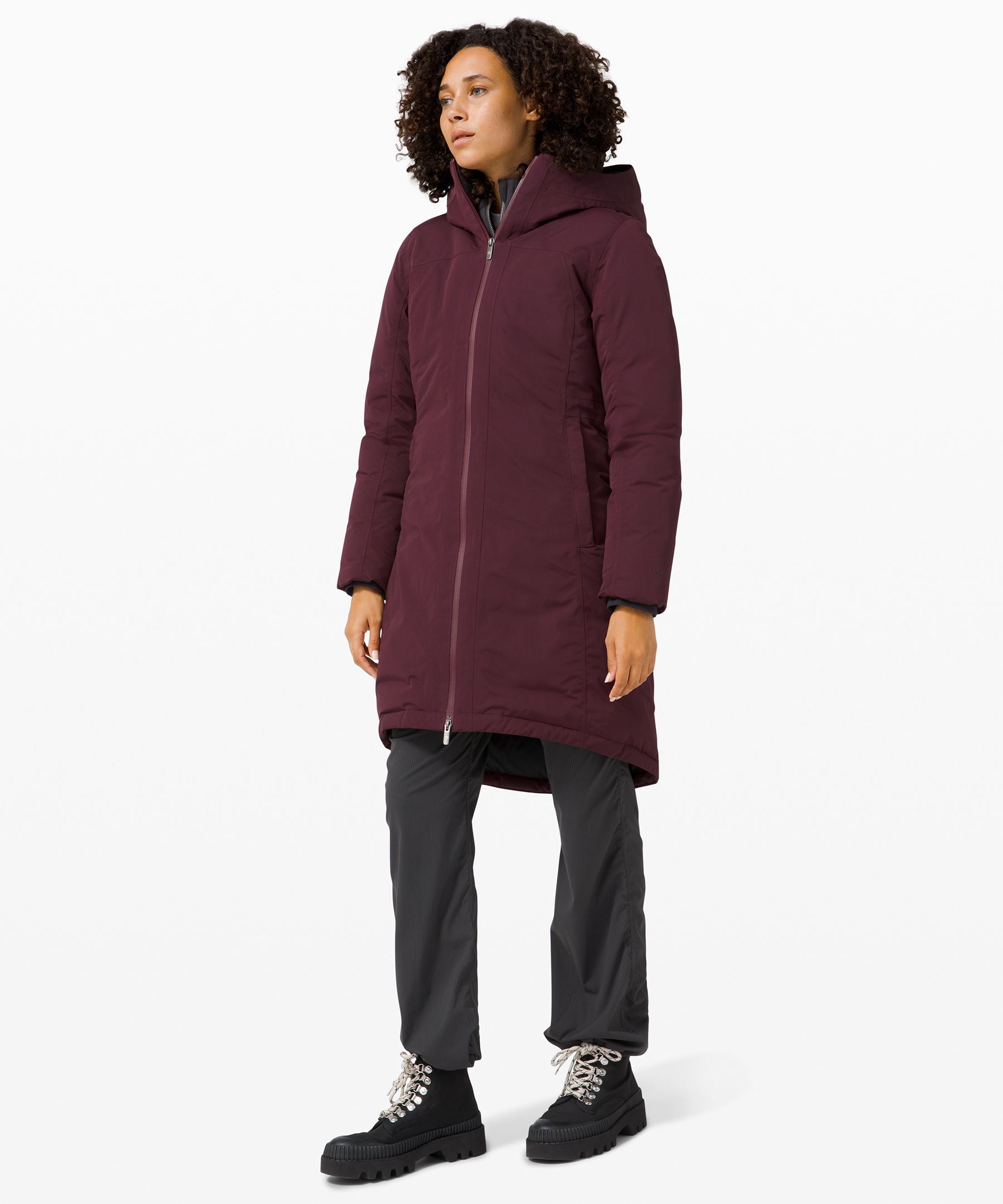 Lululemon Snow Warrior Parka In Burgundy