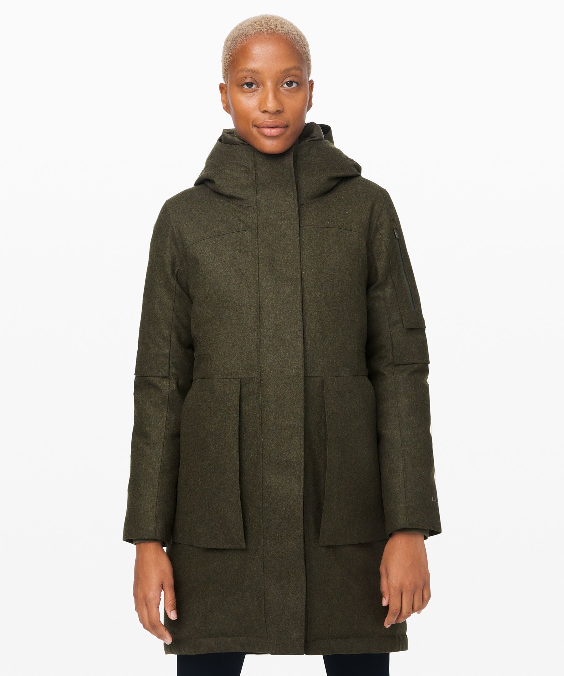 Lululemon Winter Warrior Parka *wool In Heathered Dark Olive