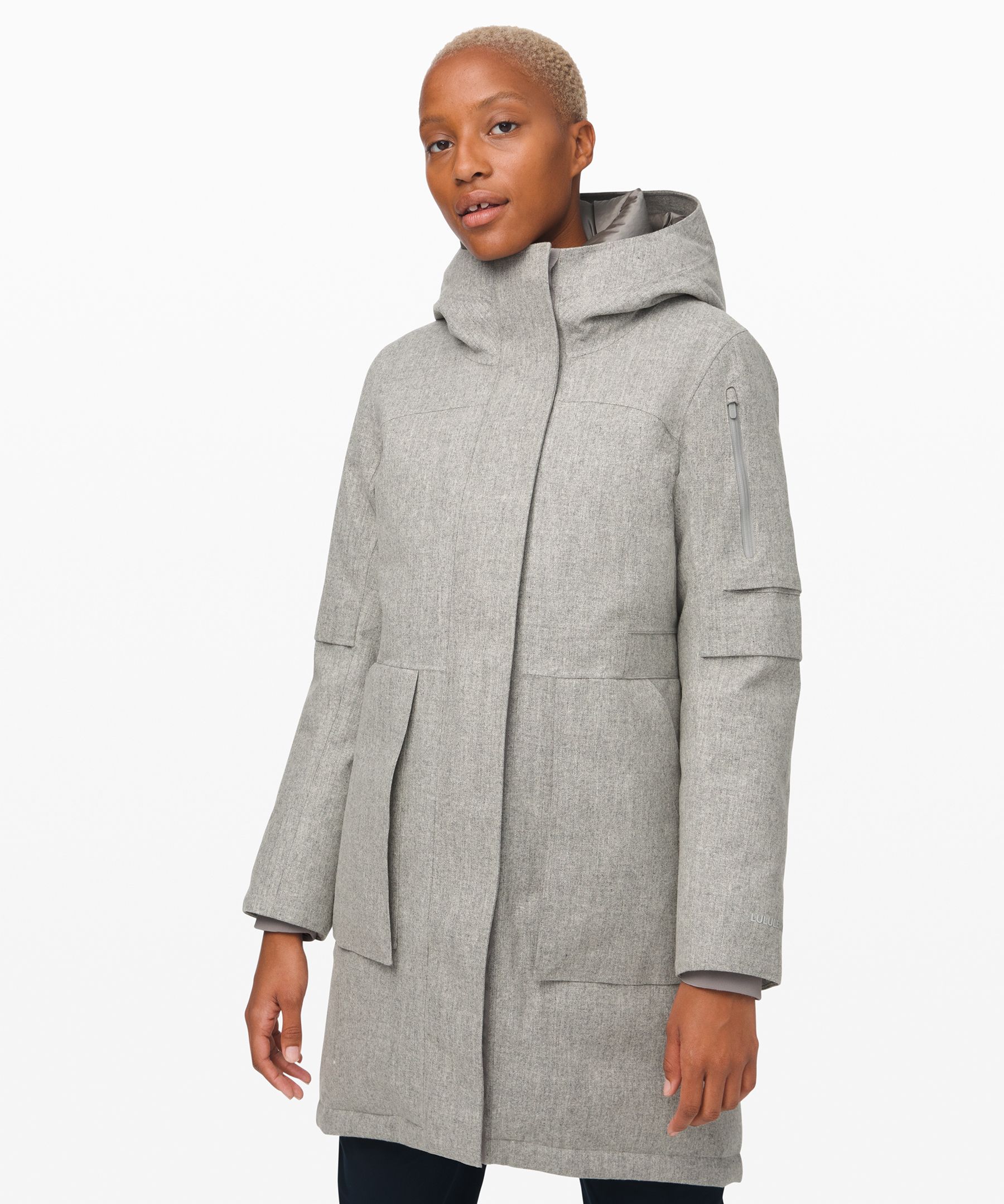 Lululemon Winter Warrior Parka *wool In Heathered Silver Graphite