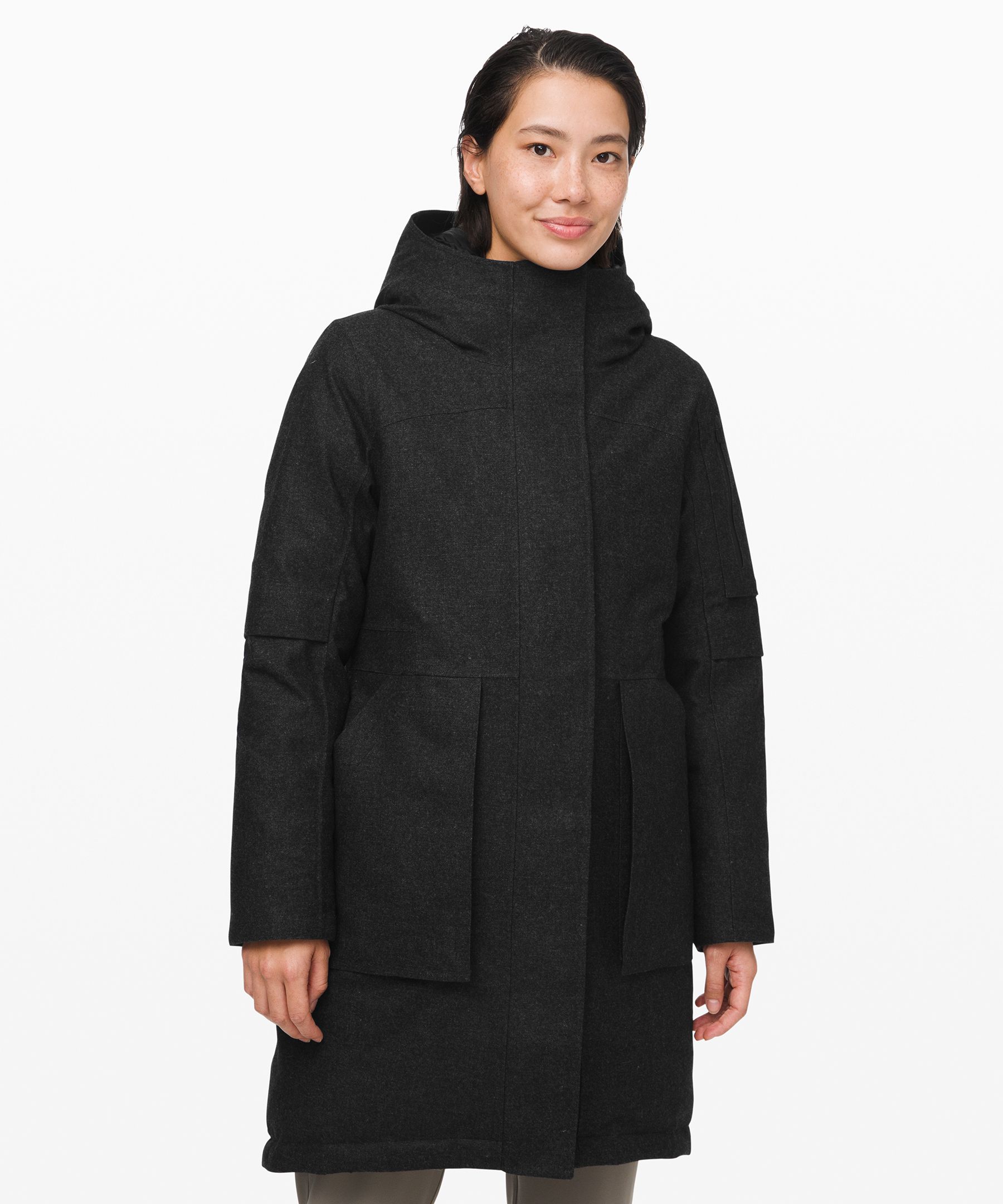 Lululemon Winter Warrior Parka *wool In Heathered Black Night