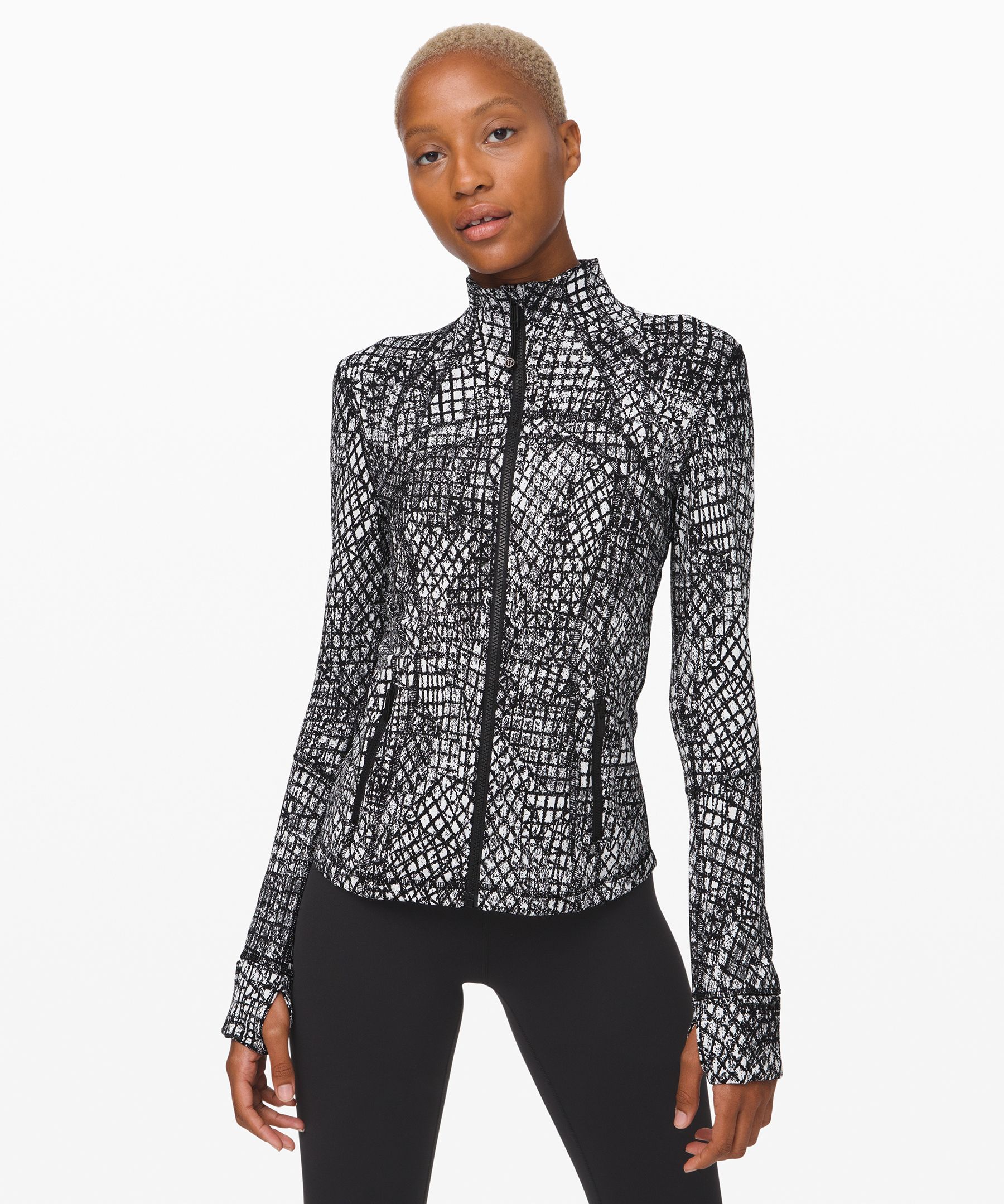 Lululemon Define Jacket *luxtreme In Tectonic Jacquard White Black