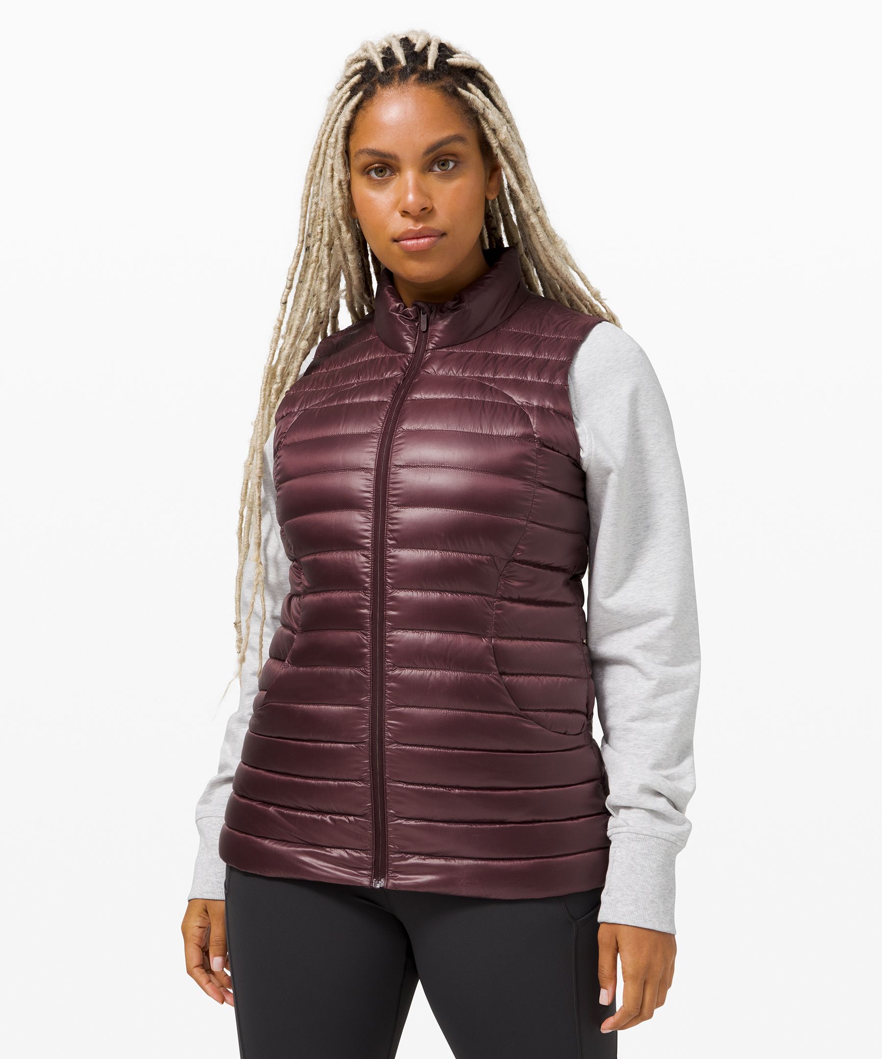 Lululemon Pack It Down Vest *shine In Burgundy