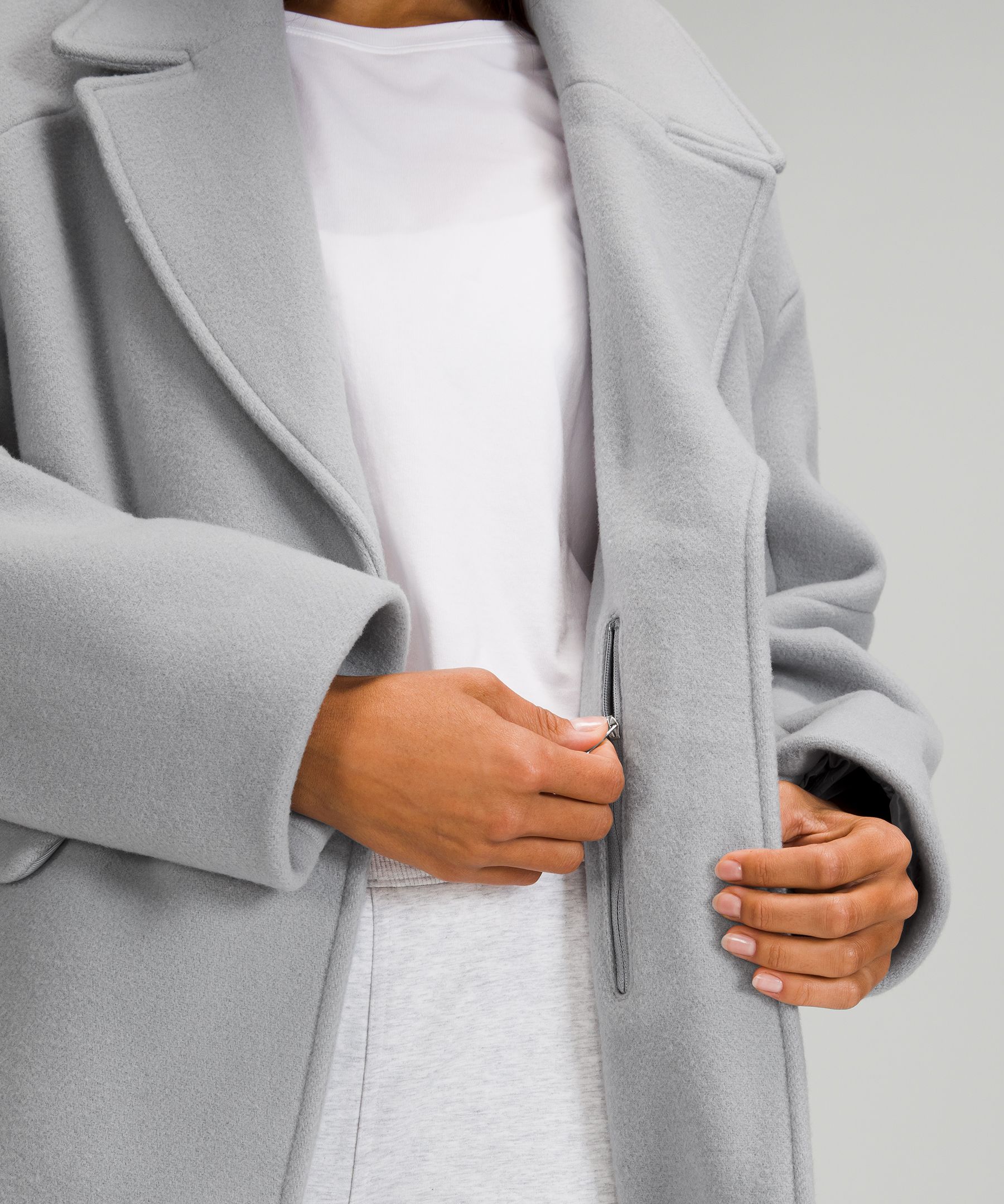 Lululemon Wool Long Coat - Black (First Release) - lulu fanatics