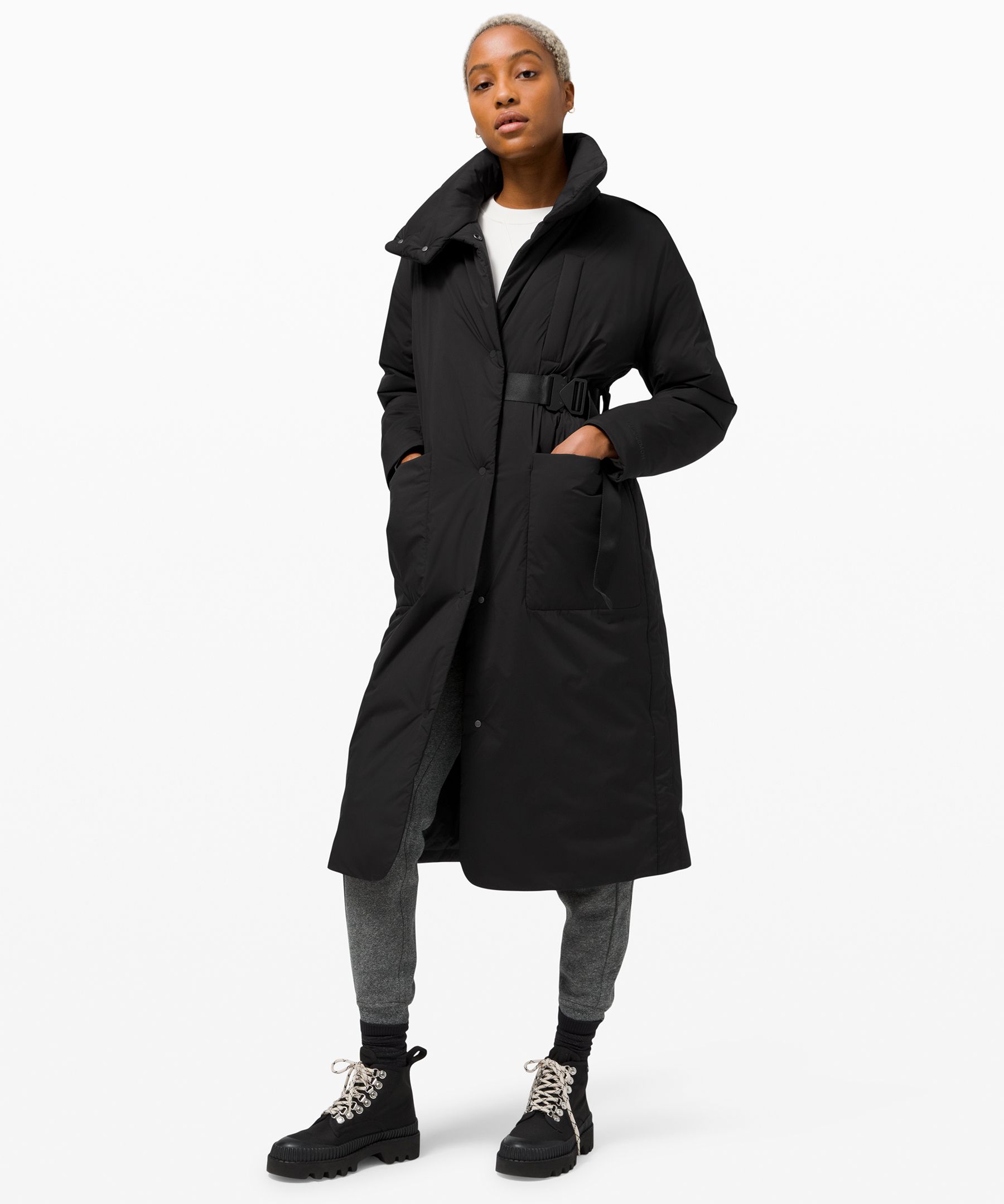 Lululemon Pure Puff Jacket Long In Black