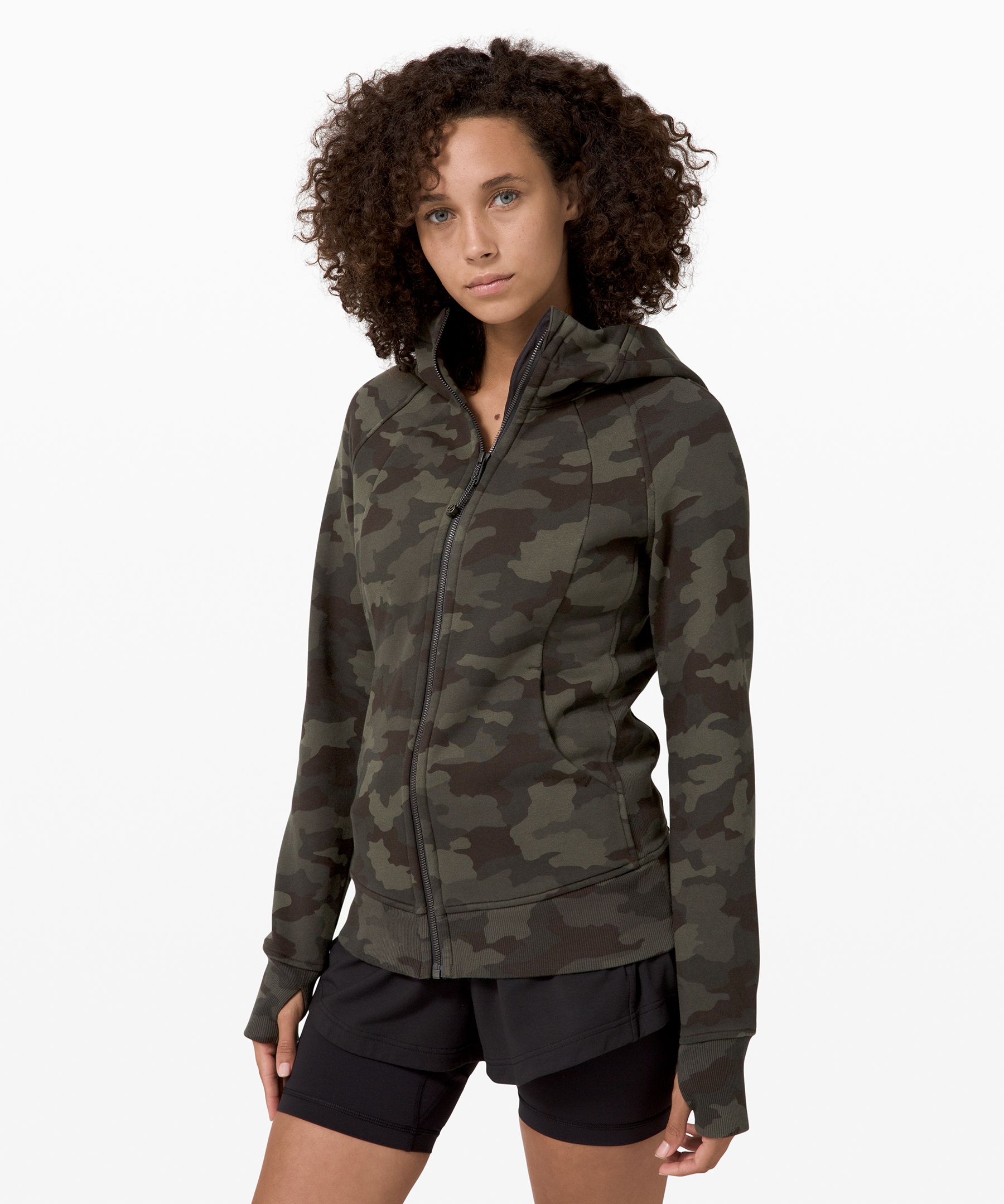 lululemon Women's Scuba Full-Zip Hoodie, Heritage 365 Camo Deep Coal Multi  Size 2, Compare